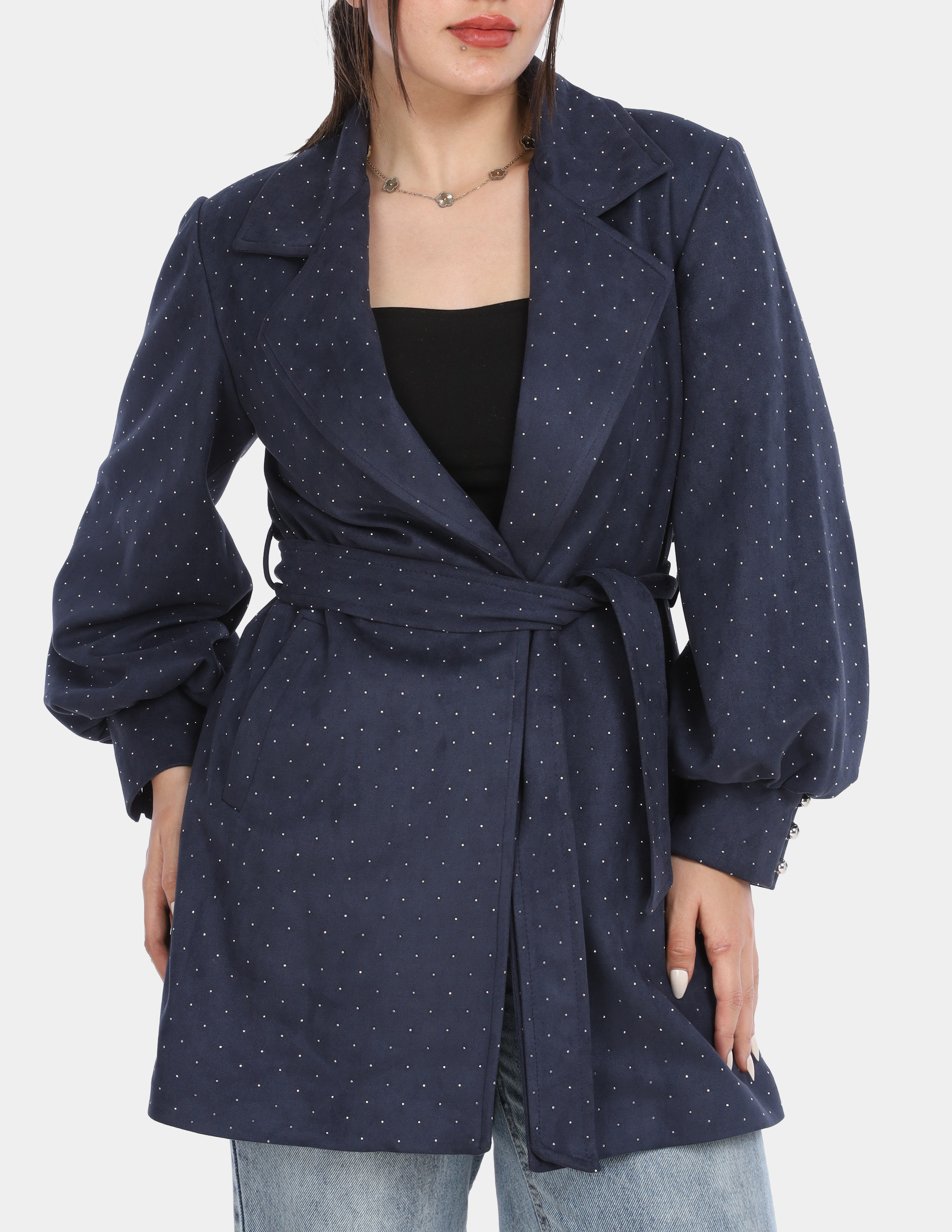 Structured Coat with Belt w16962011