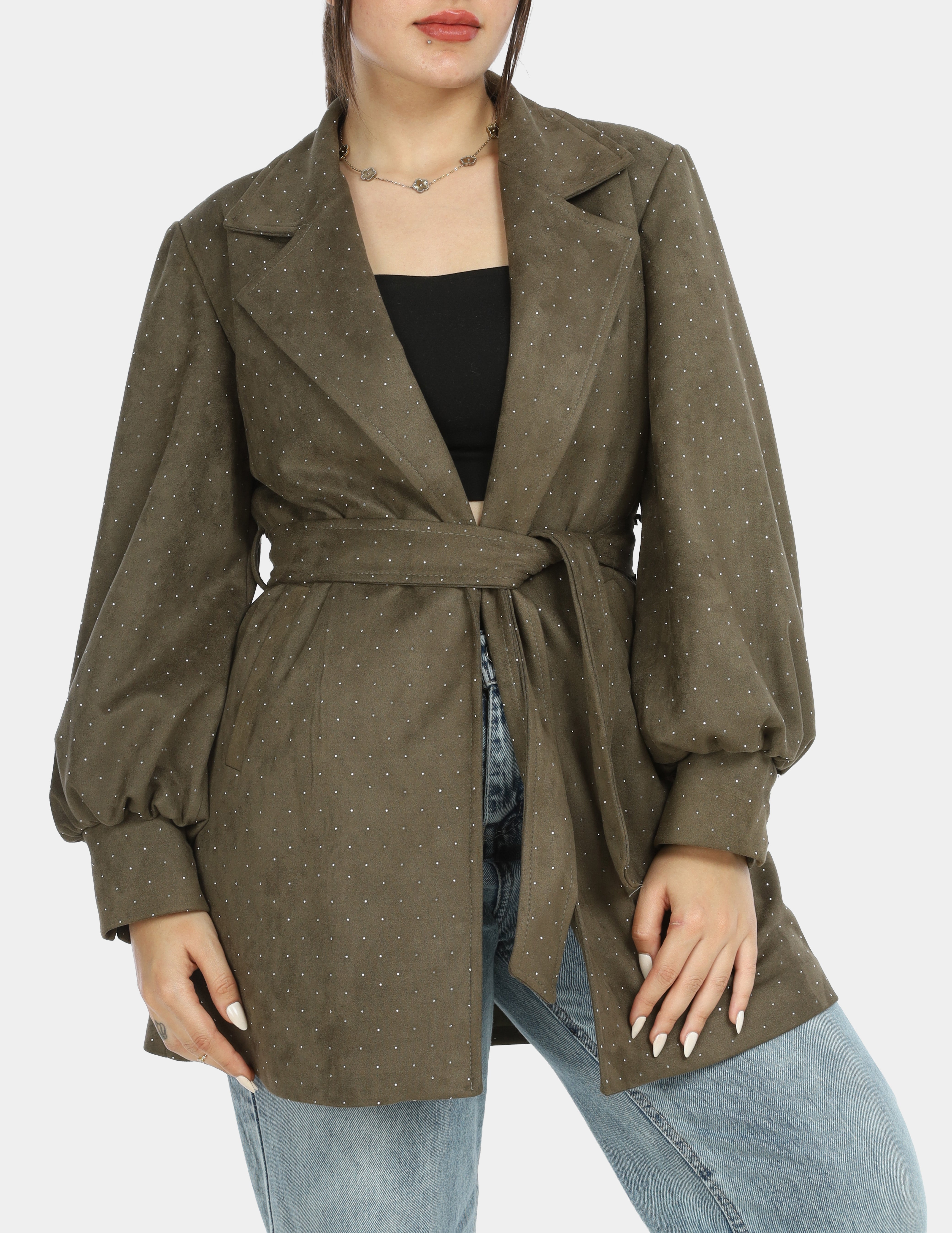 Structured Coat with Belt w16962011