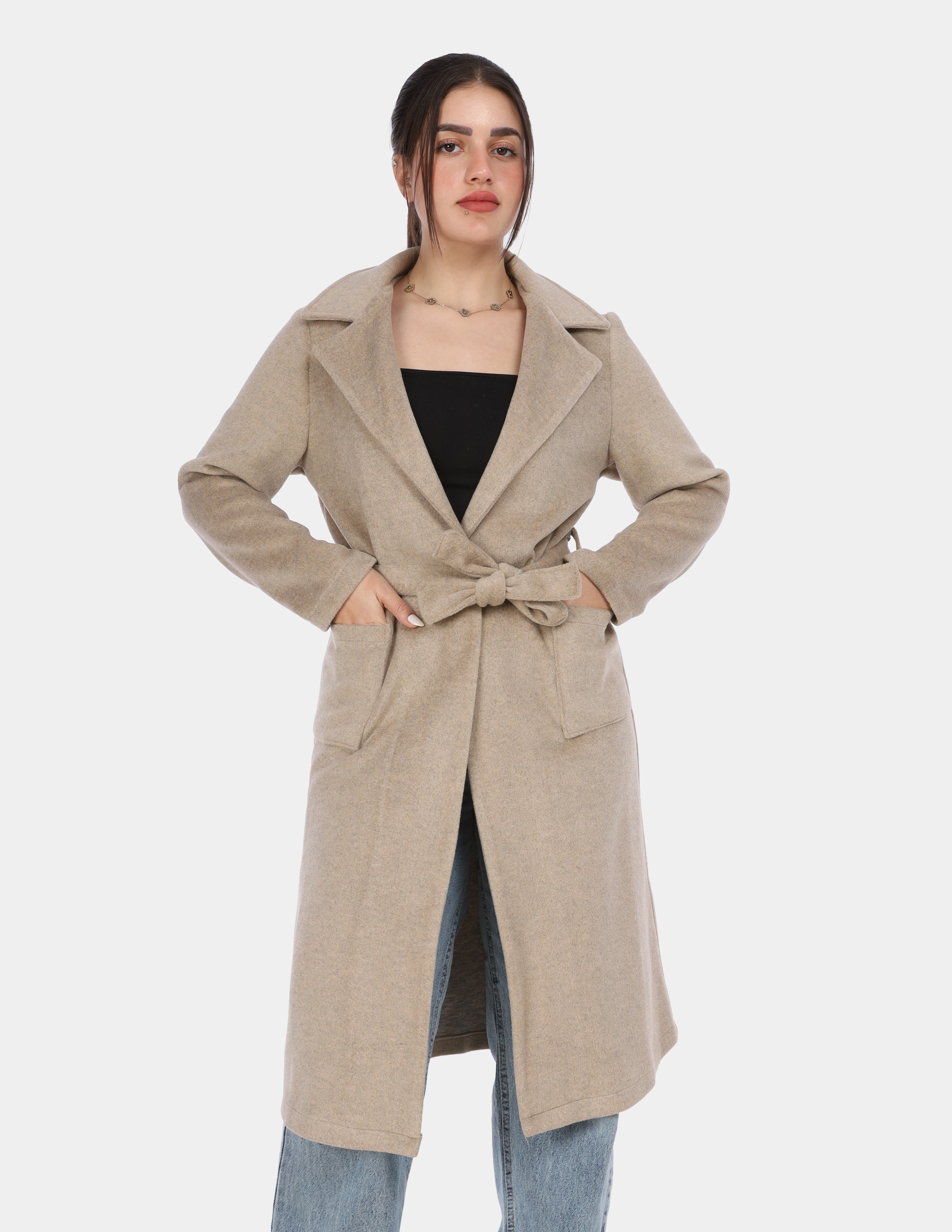 Long Coat with Belt w1696500