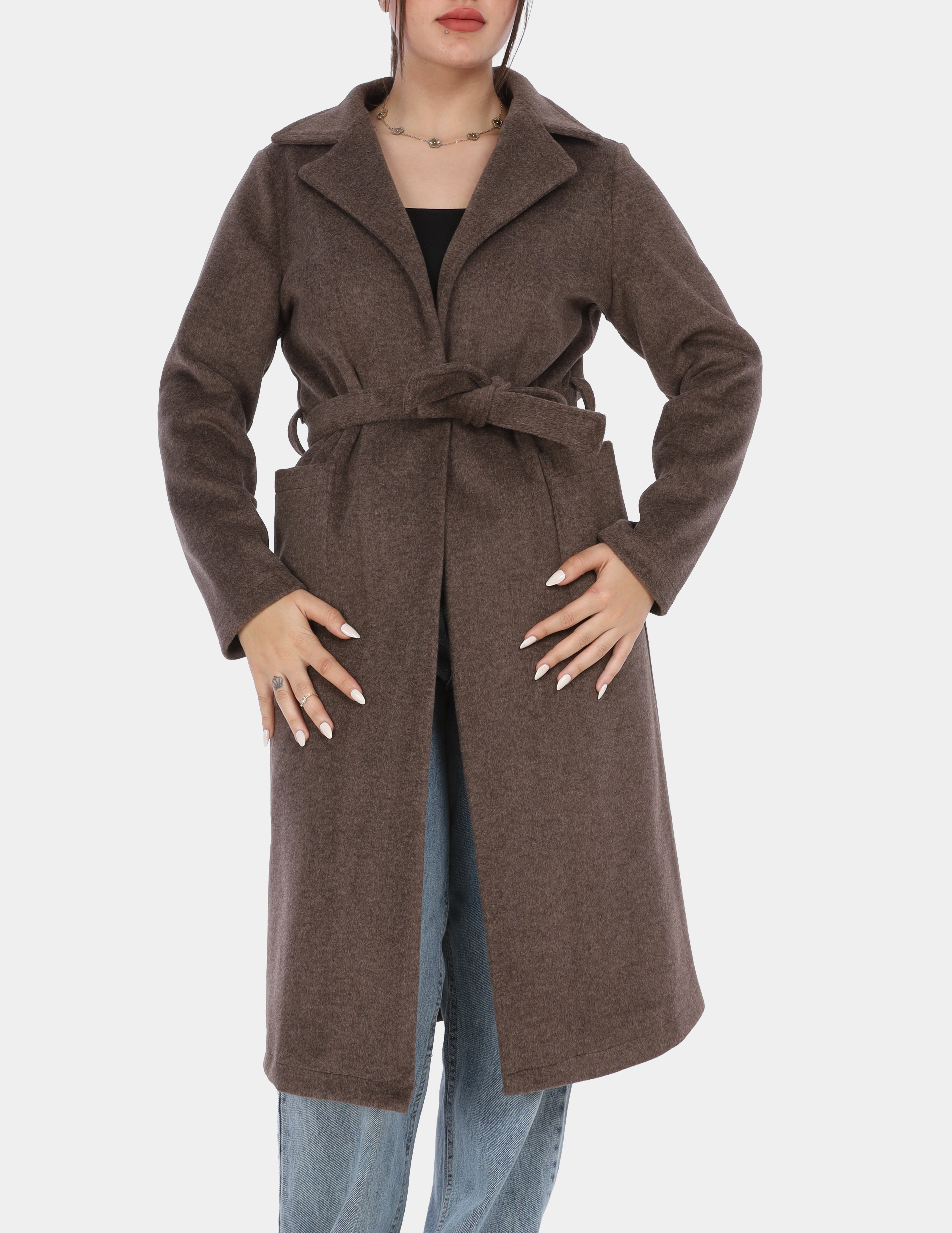 Long Coat with Belt w1696500