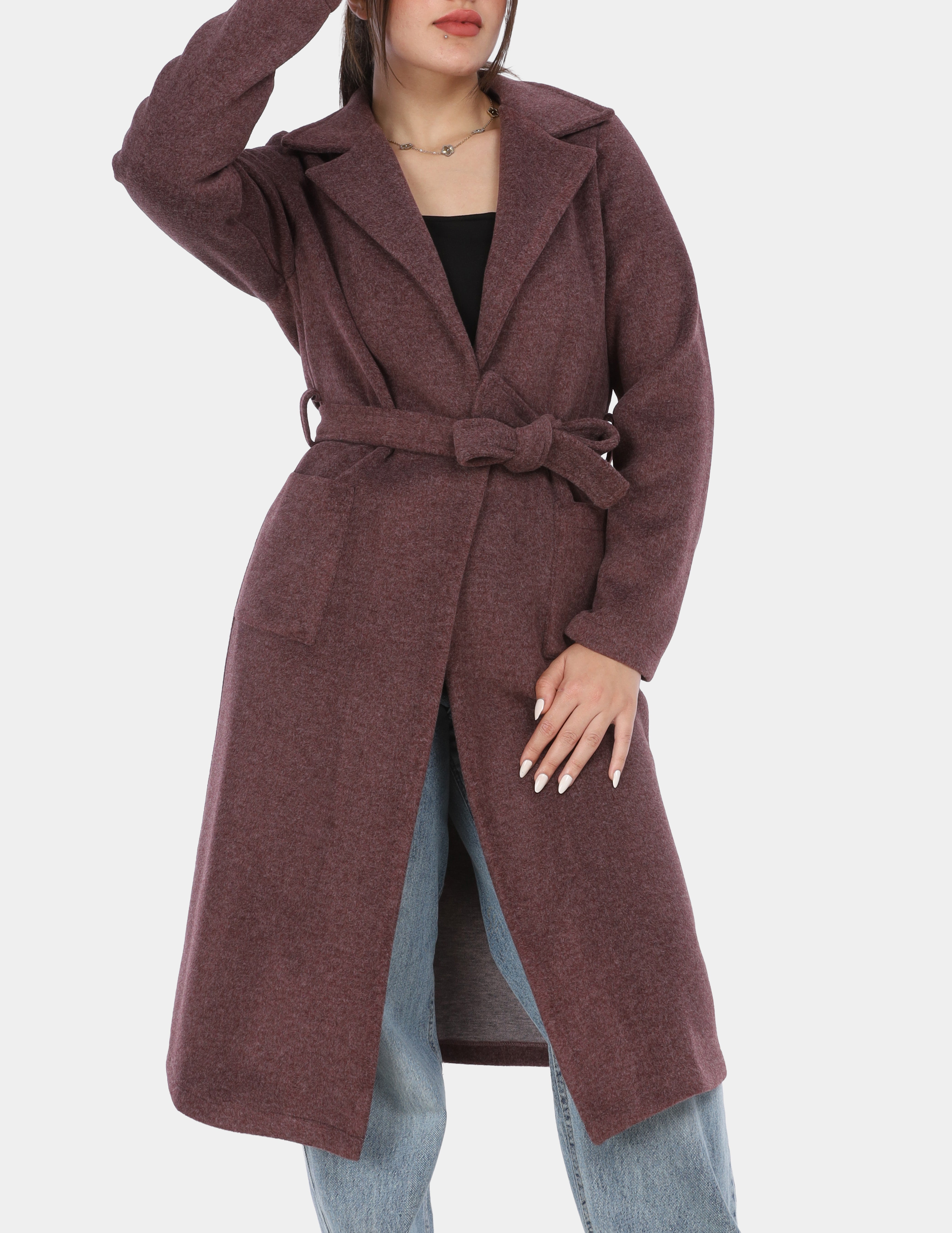 Long Coat with Belt w1696500
