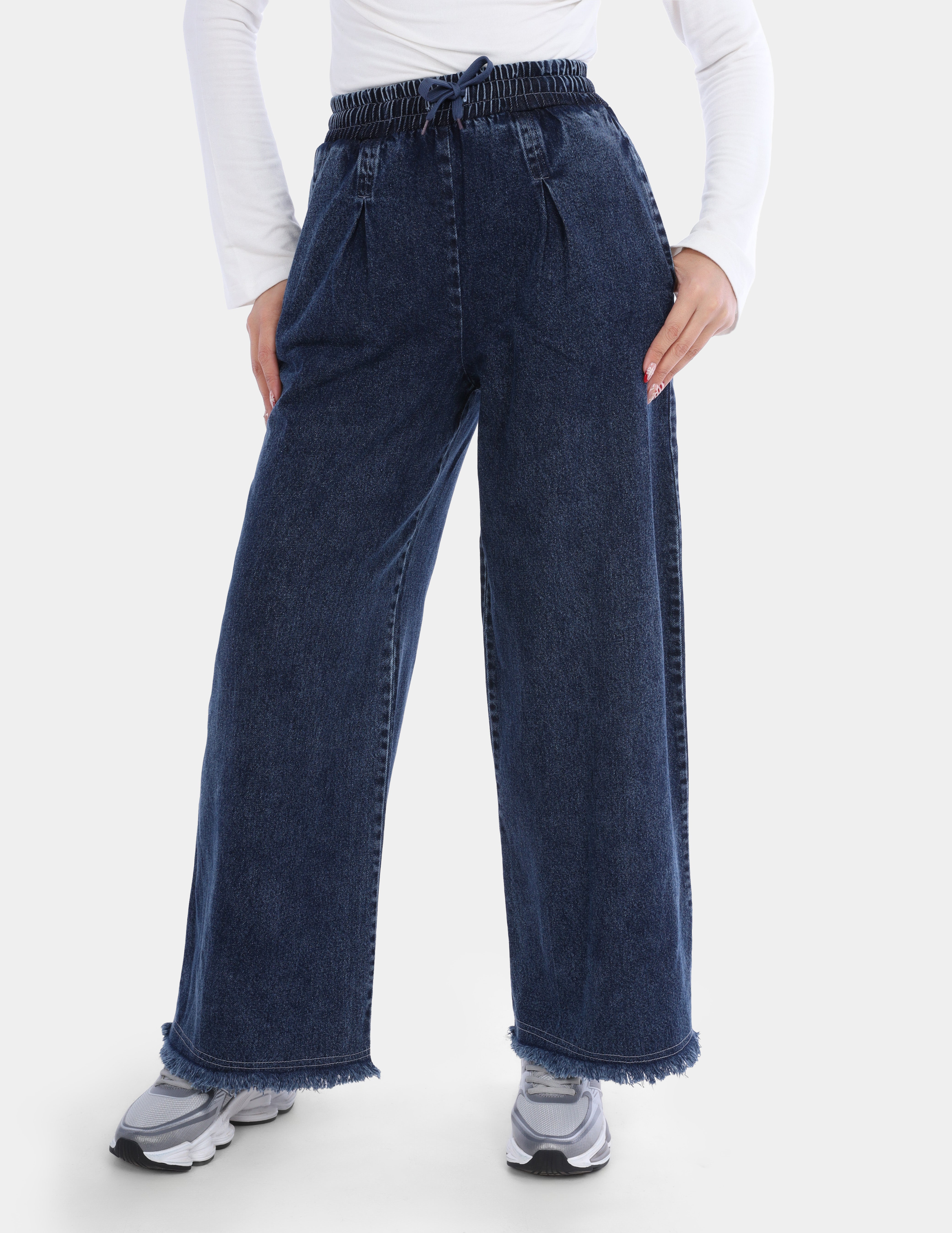 Wide Leg Denim with Elastic Waist w1696532