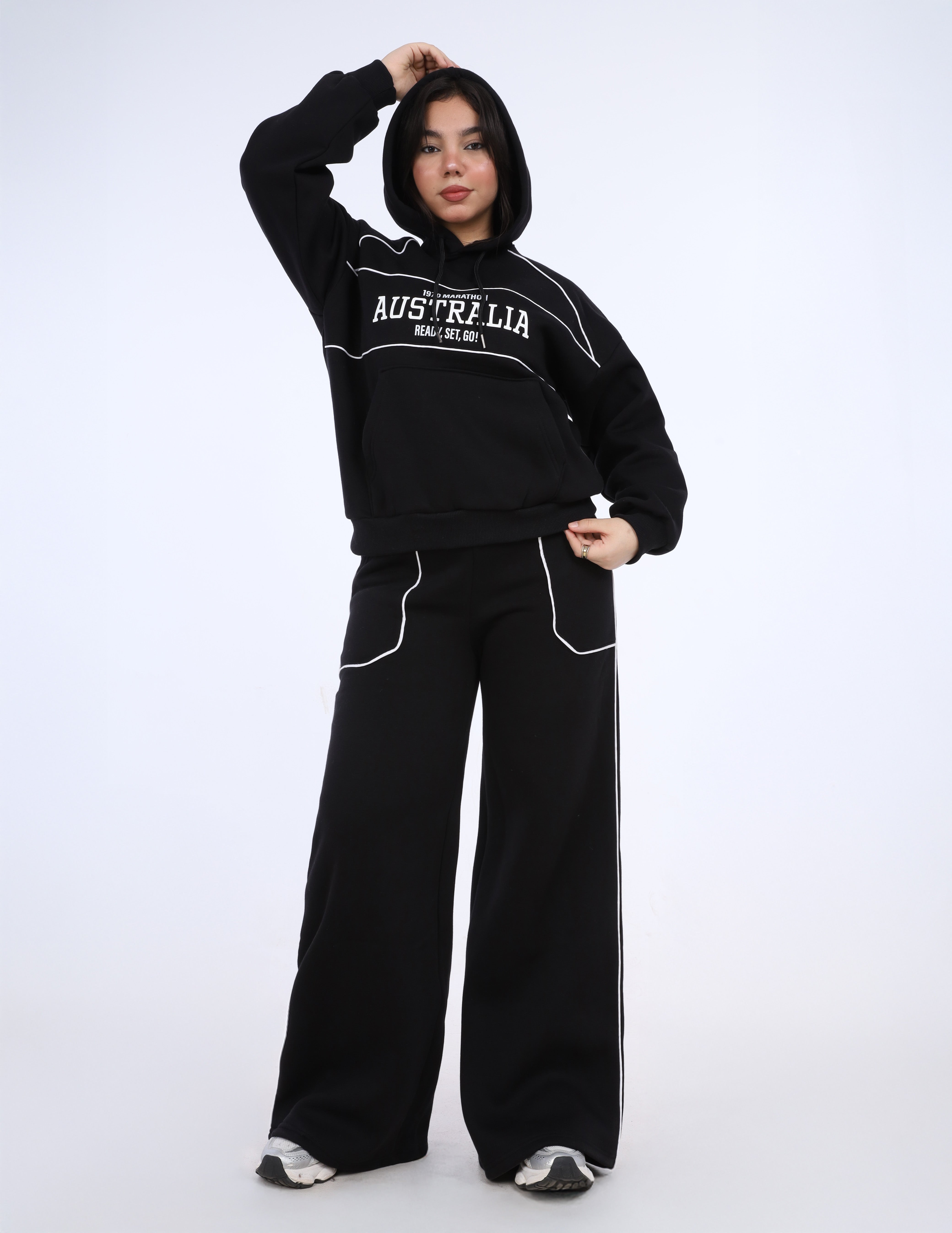 Printed Oversized Hoodie Set w1700W226