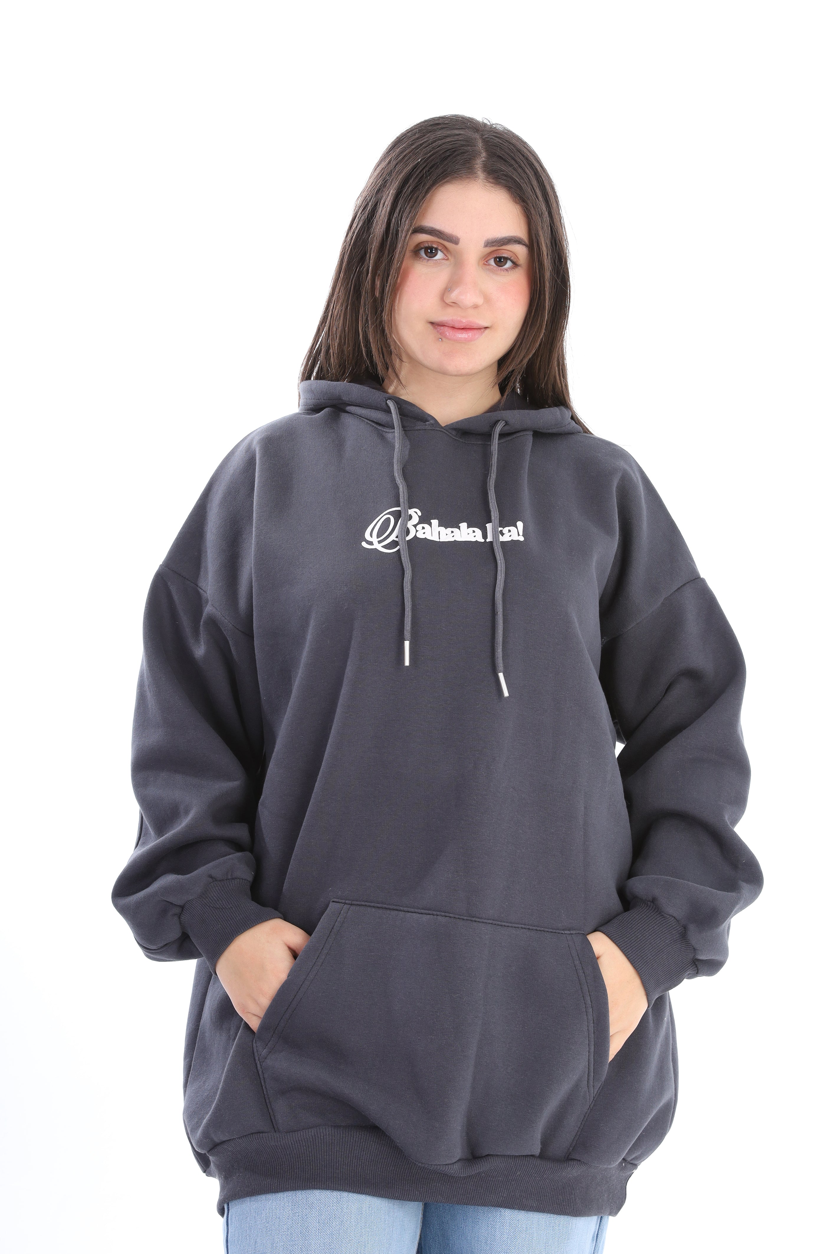 Relaxed Fit Graphic Text Hoodie w1700W280