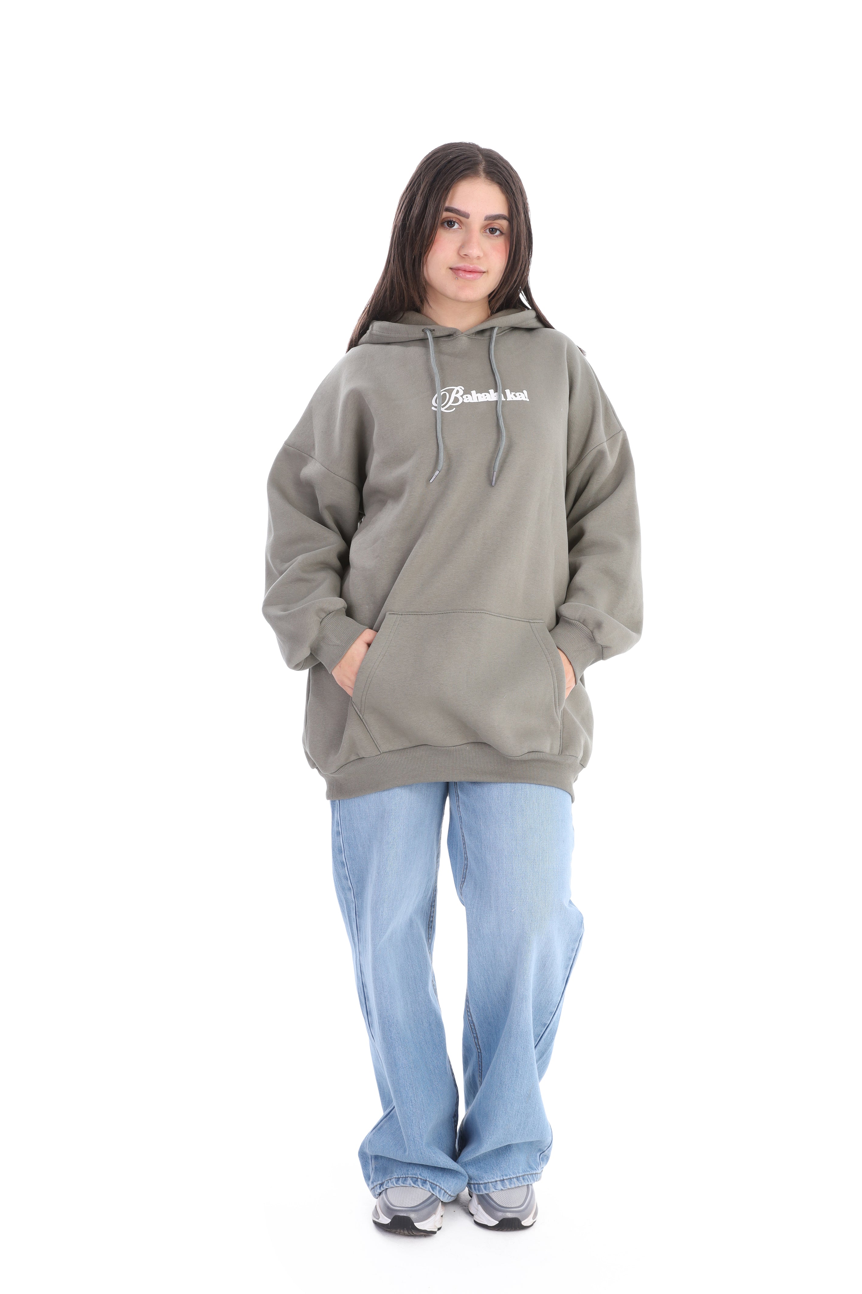 Relaxed Fit Graphic Text Hoodie w1700W280