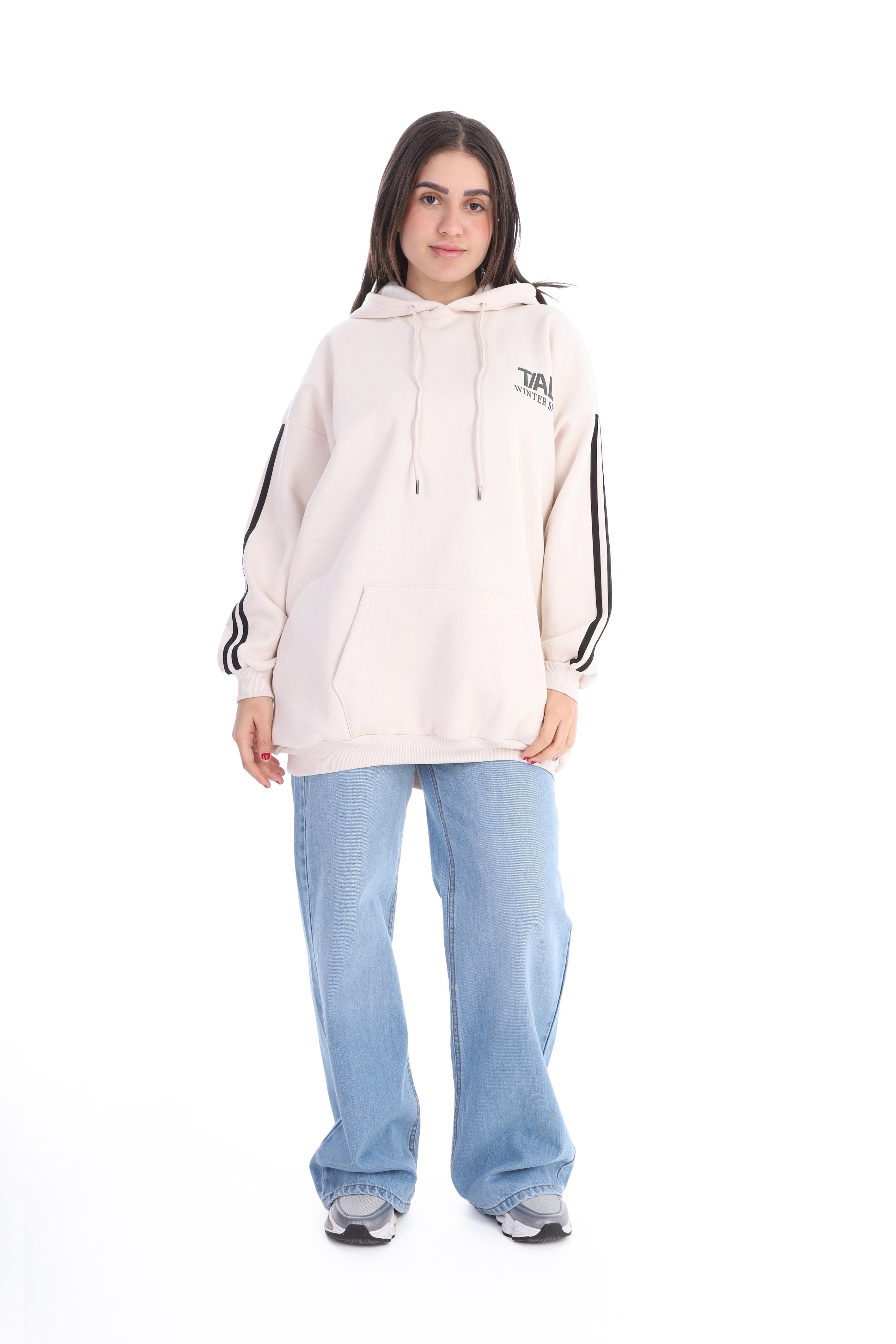 Casual Fleece Hoodie with Front Pocket  w1700W281