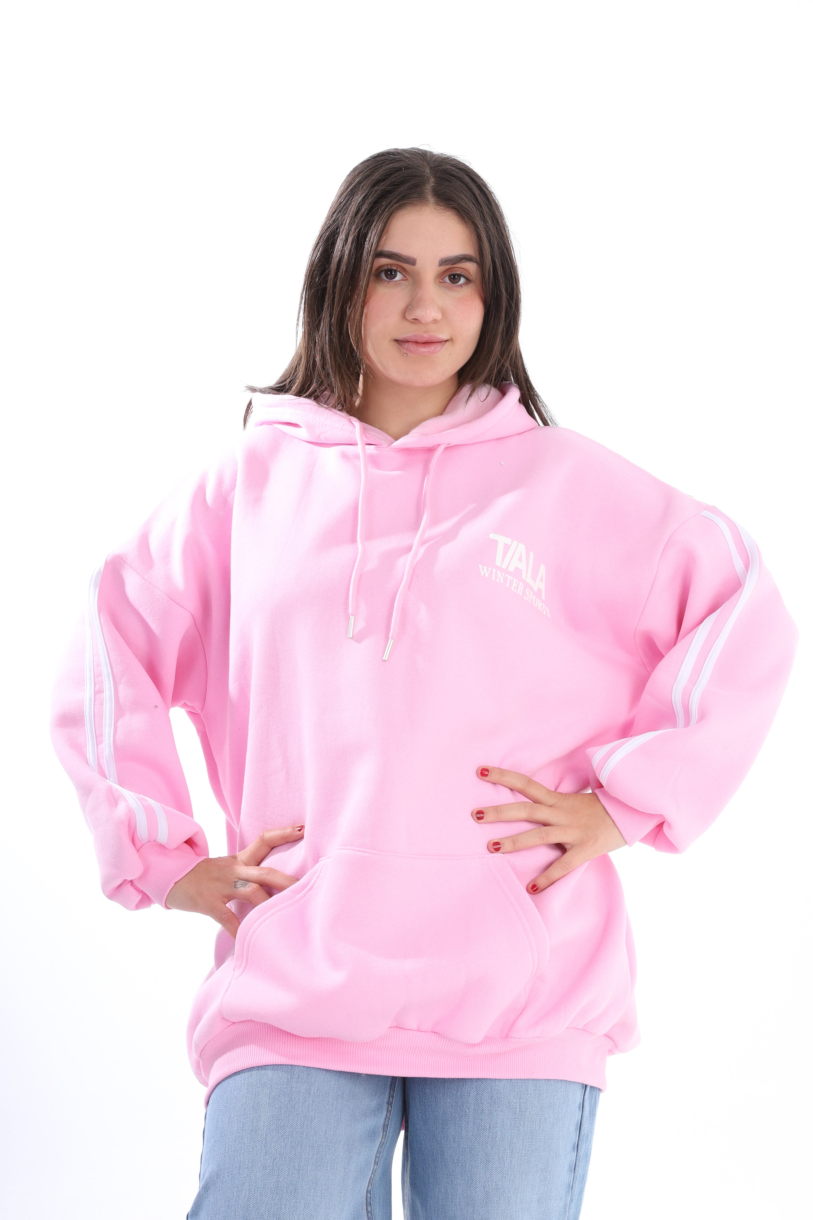 Casual Fleece Hoodie with Front Pocket  w1700W281