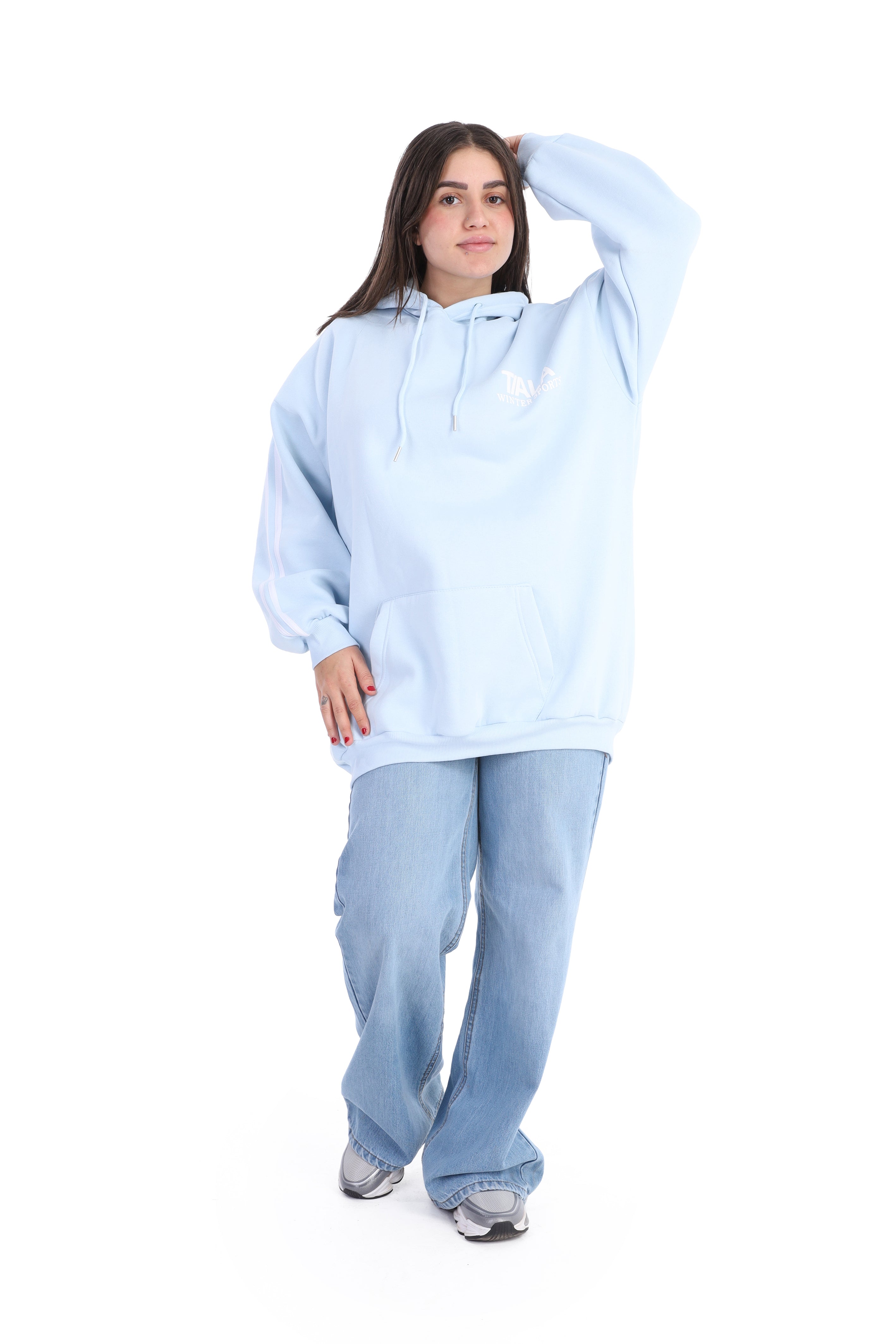 Casual Fleece Hoodie with Front Pocket  w1700W281