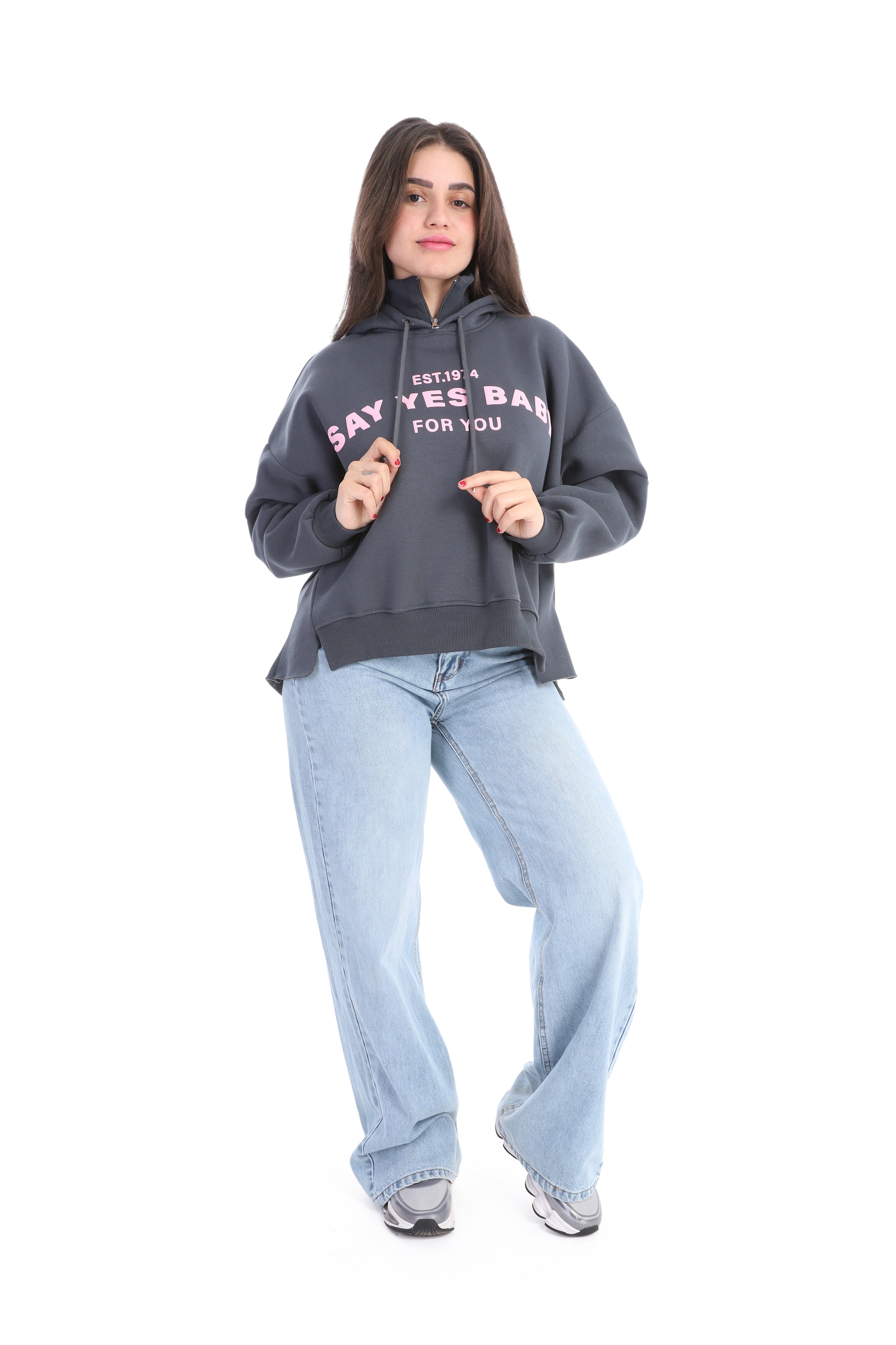 Comfort Half-Zip Hoodie with Hood w1700W284