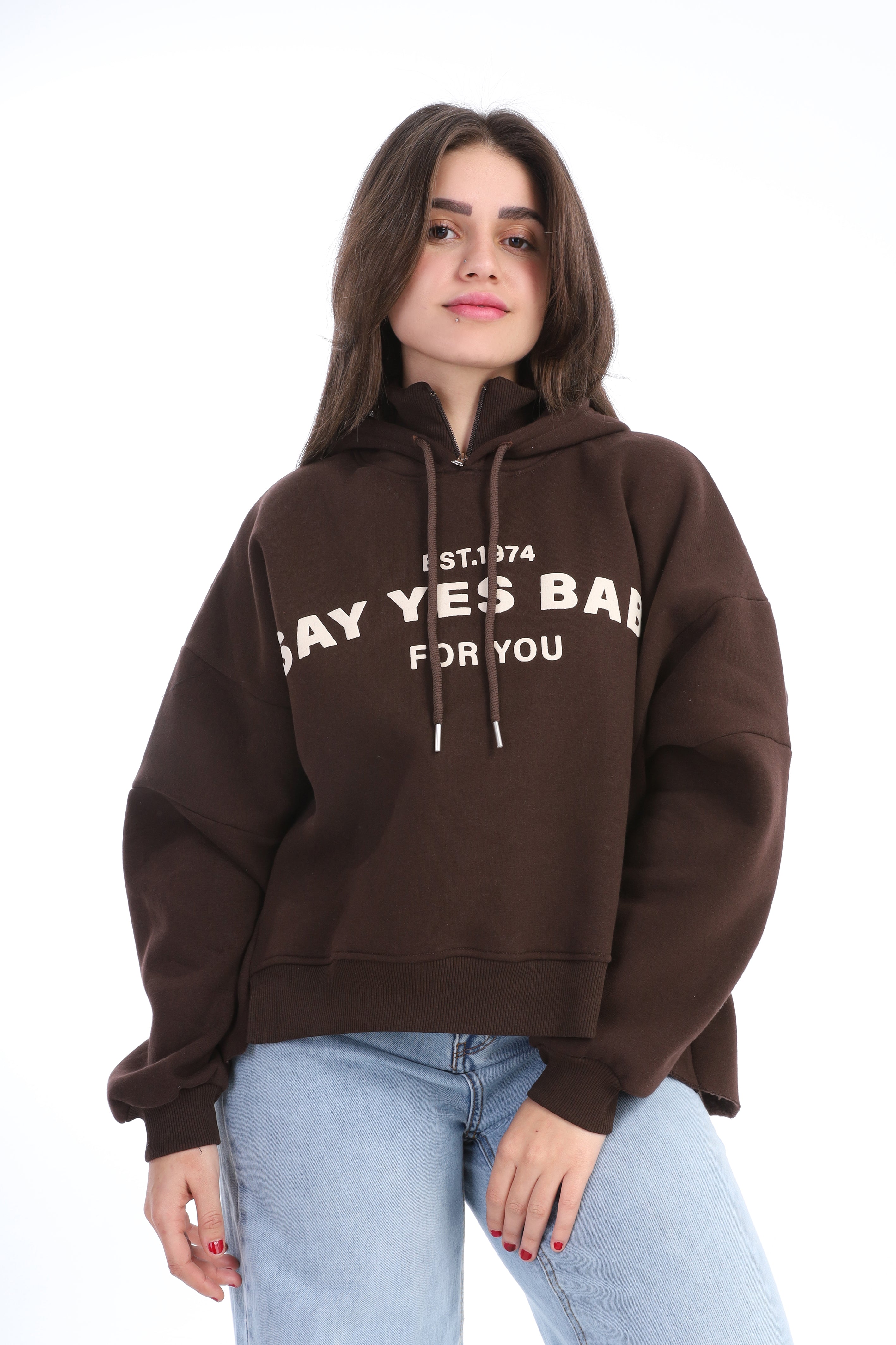 Comfort Half-Zip Hoodie with Hood w1700W284