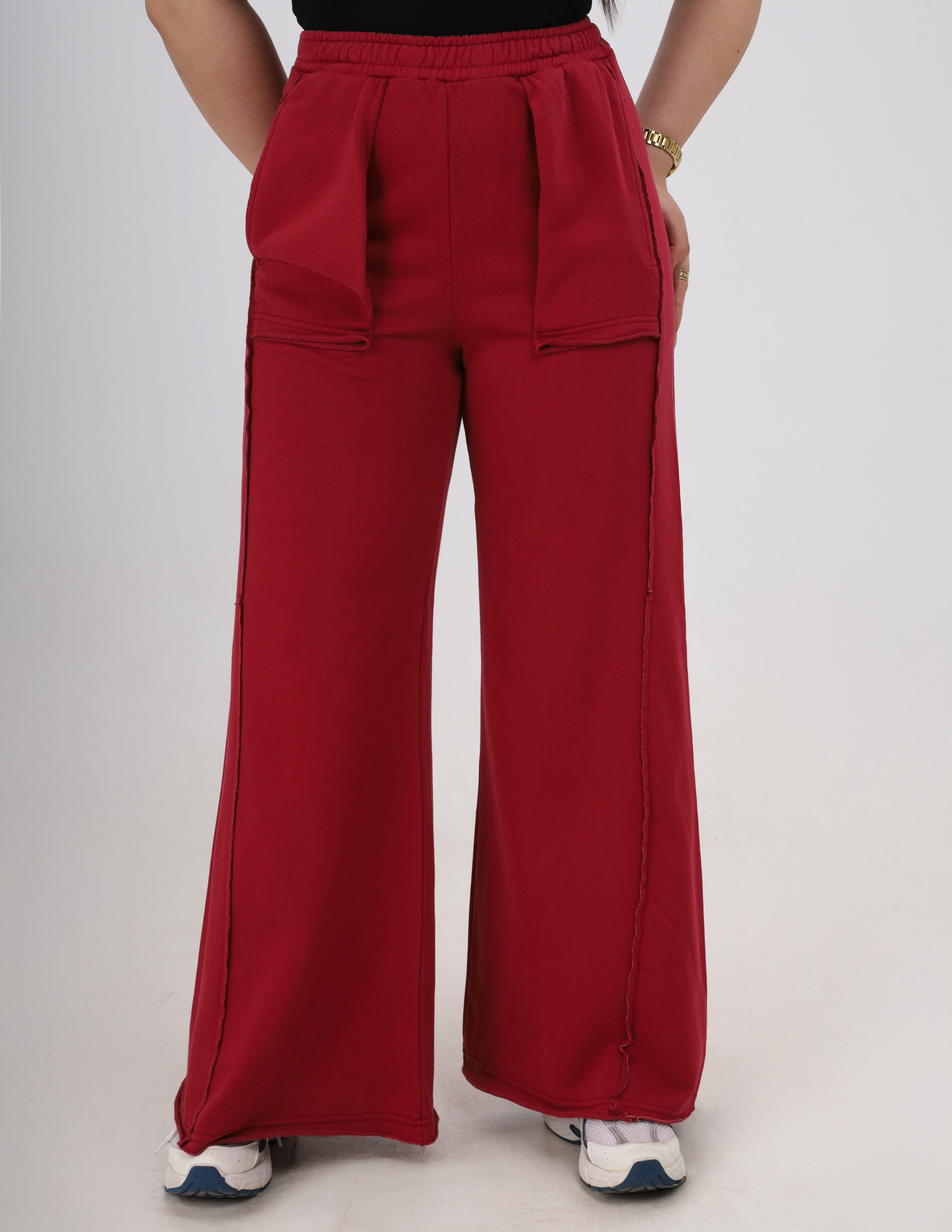 Elastic Waist Melton Pants w17018531
