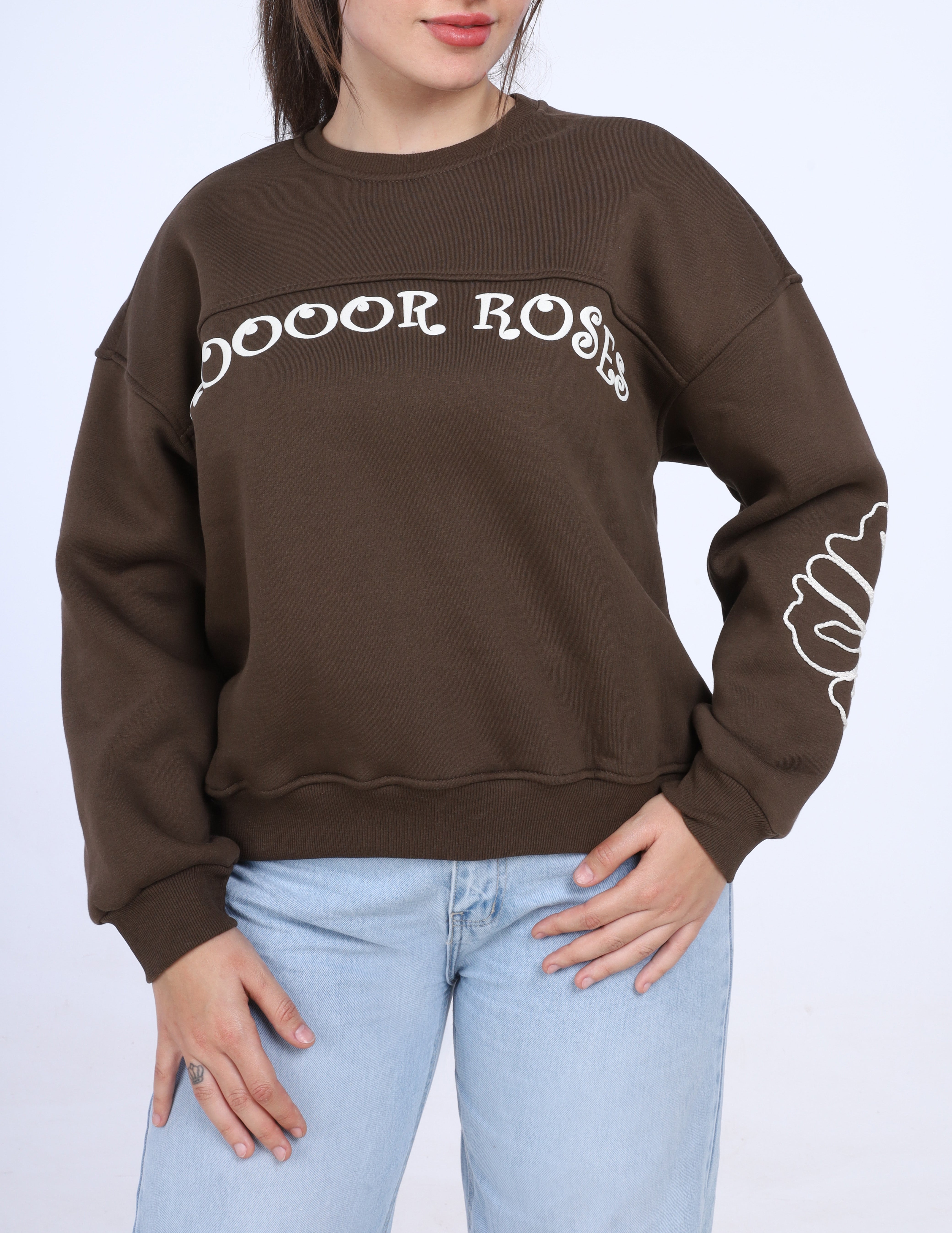 Embroidered Graphic Cozy Sweatshirt w17018603