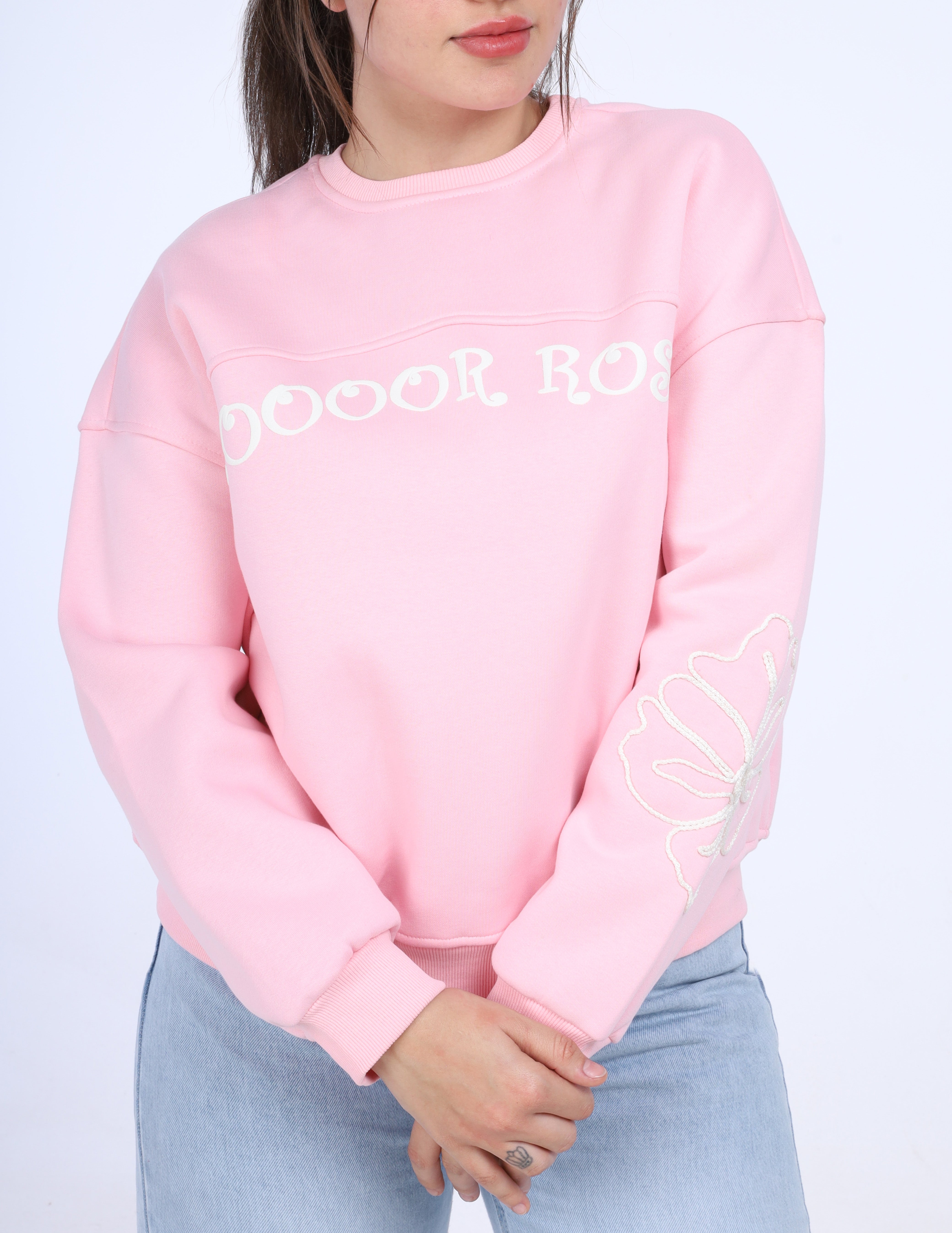 Embroidered Graphic Cozy Sweatshirt w17018603