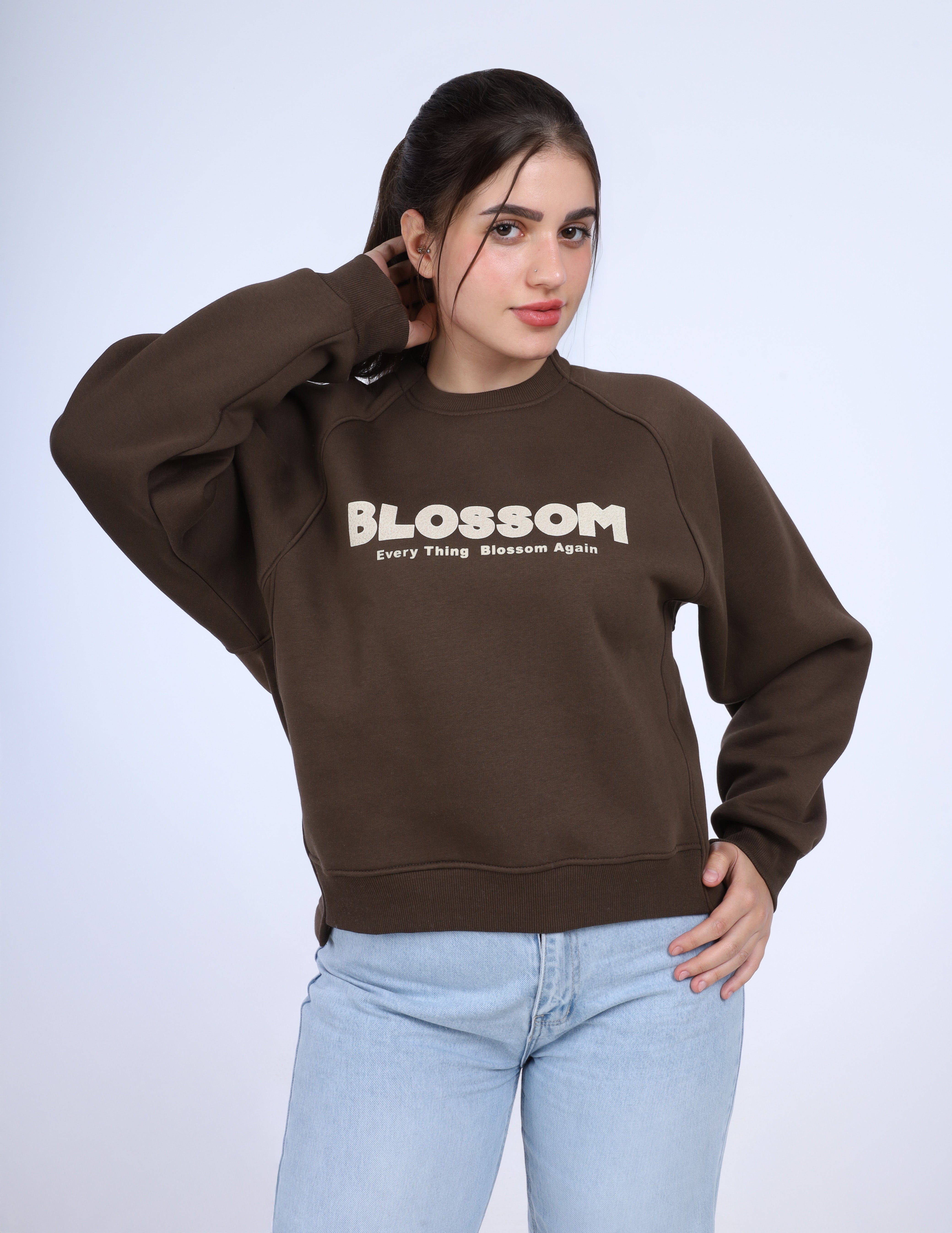 Embossed Front Print Sweatshirt w17018614