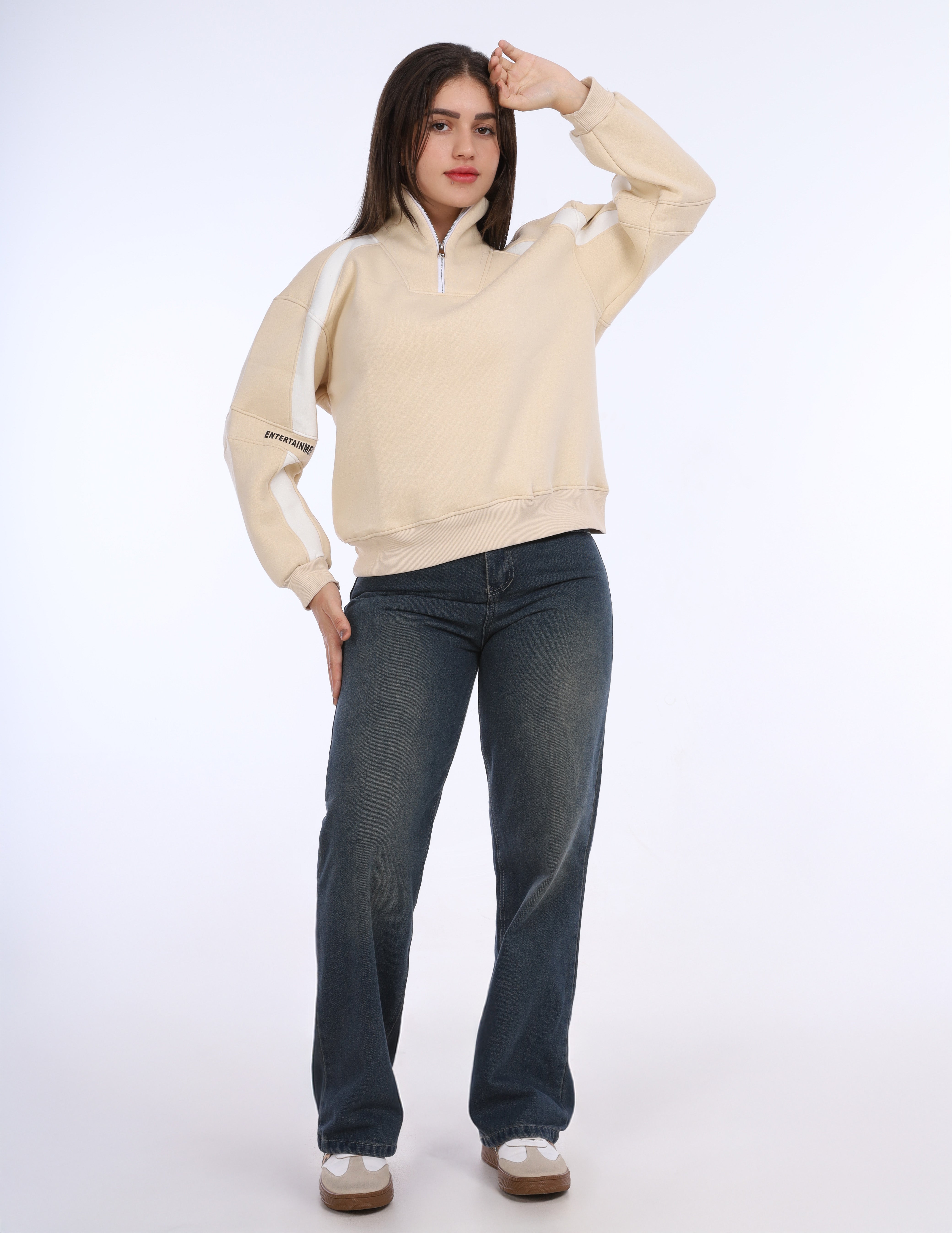 Half Zip Casual Sweatshirt w17018620