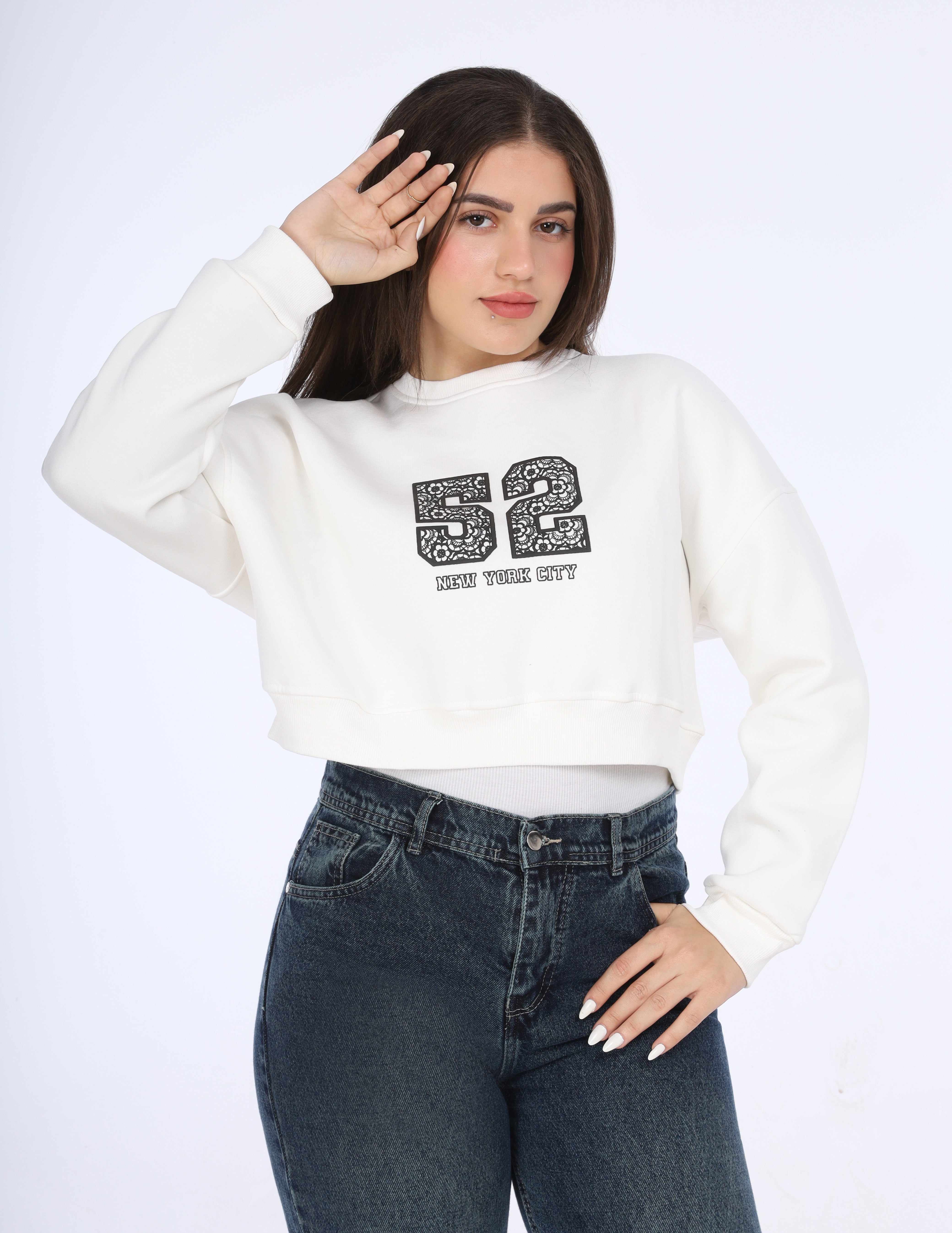 Cozy Cropped Sweatshirt w17018622