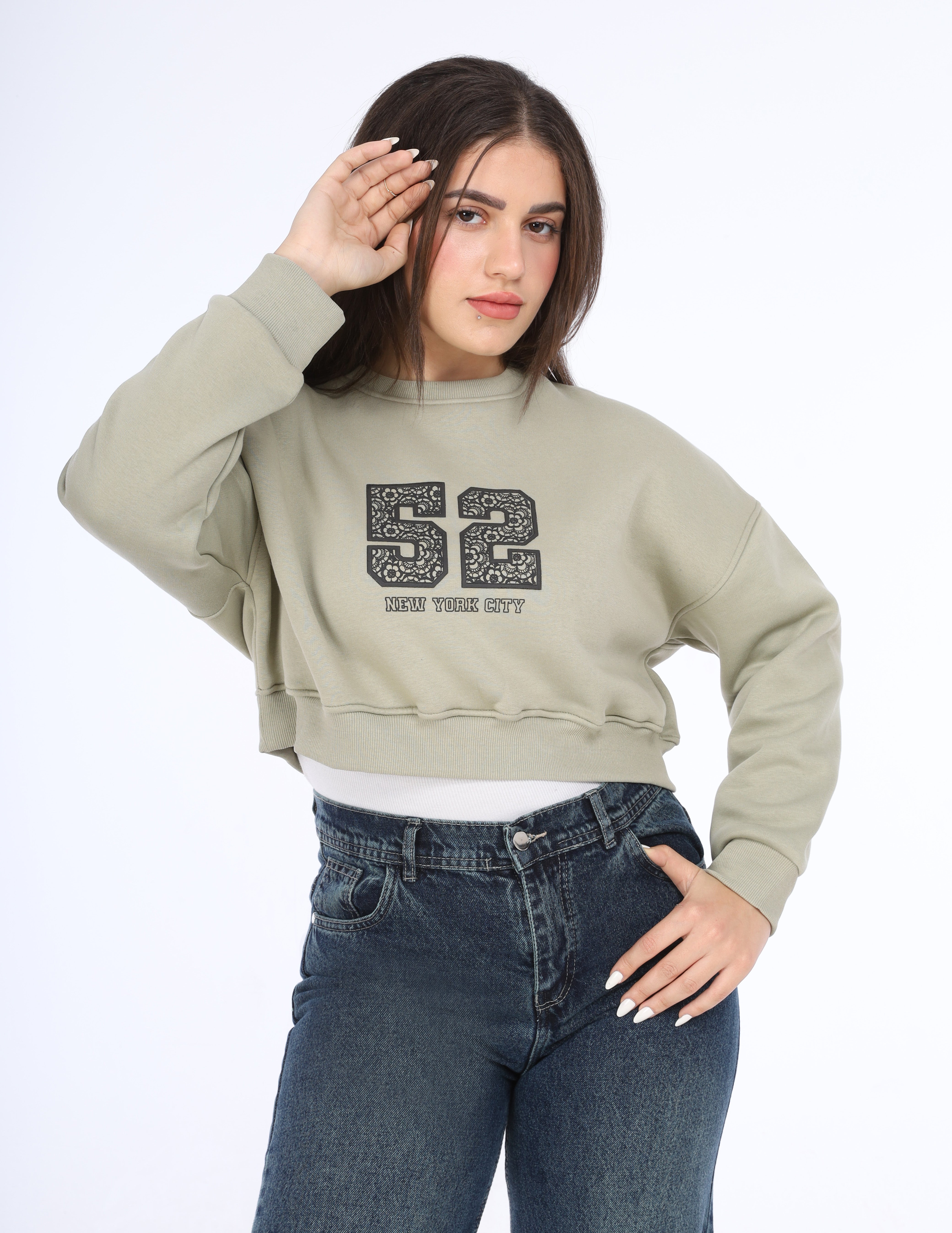 Cozy Cropped Sweatshirt w17018622