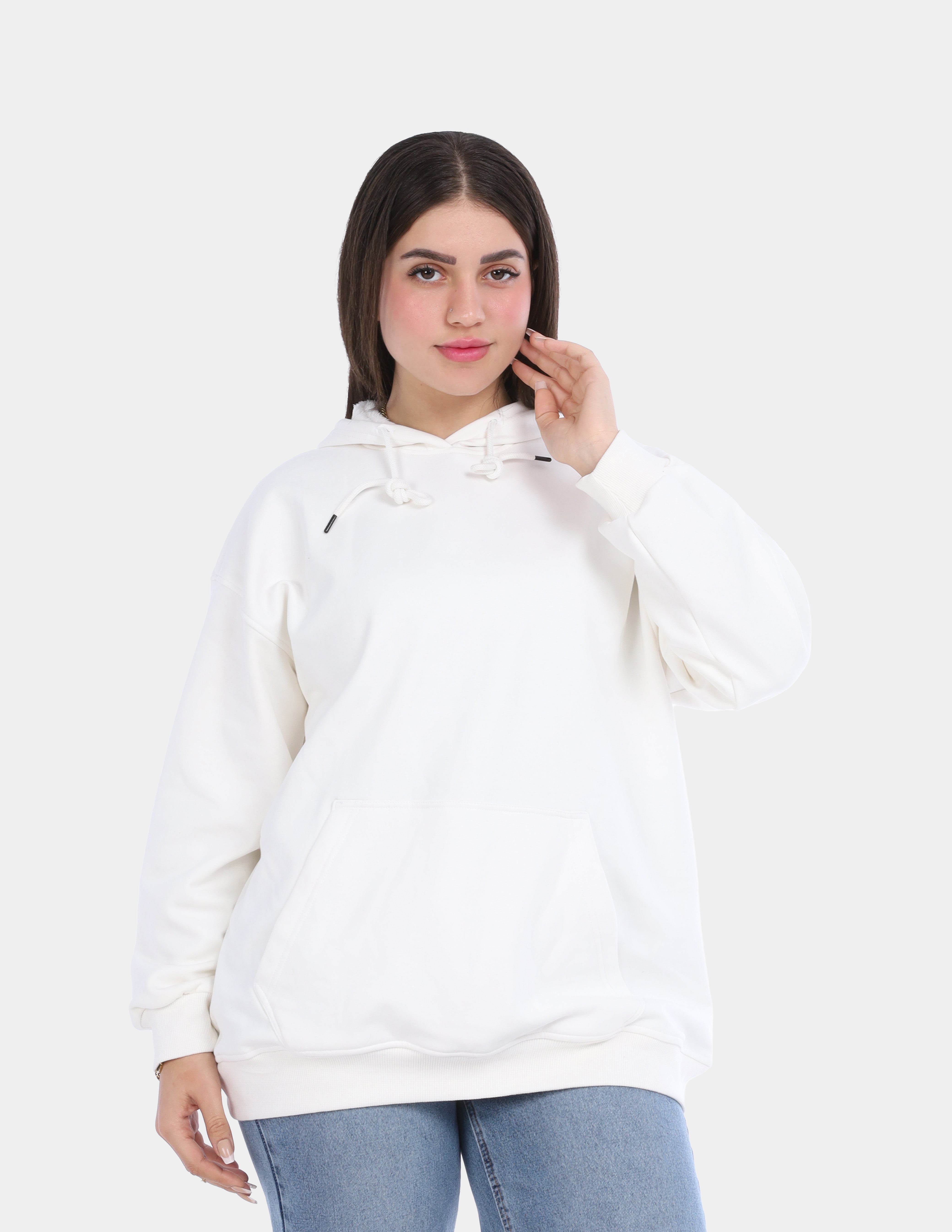 Basic Hoodie with Hood and Pocket w17018689