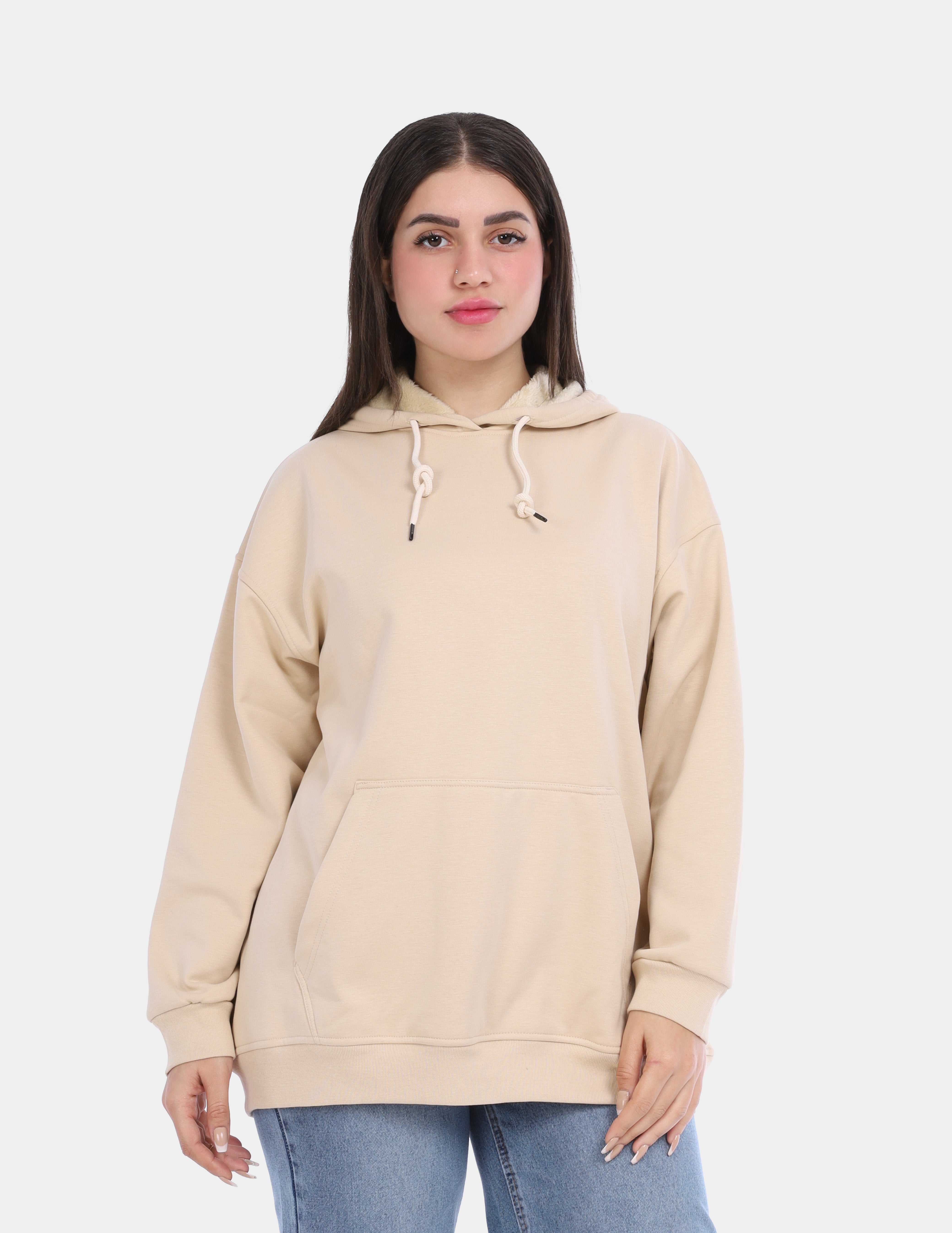 Basic Hoodie with Hood and Pocket w17018689