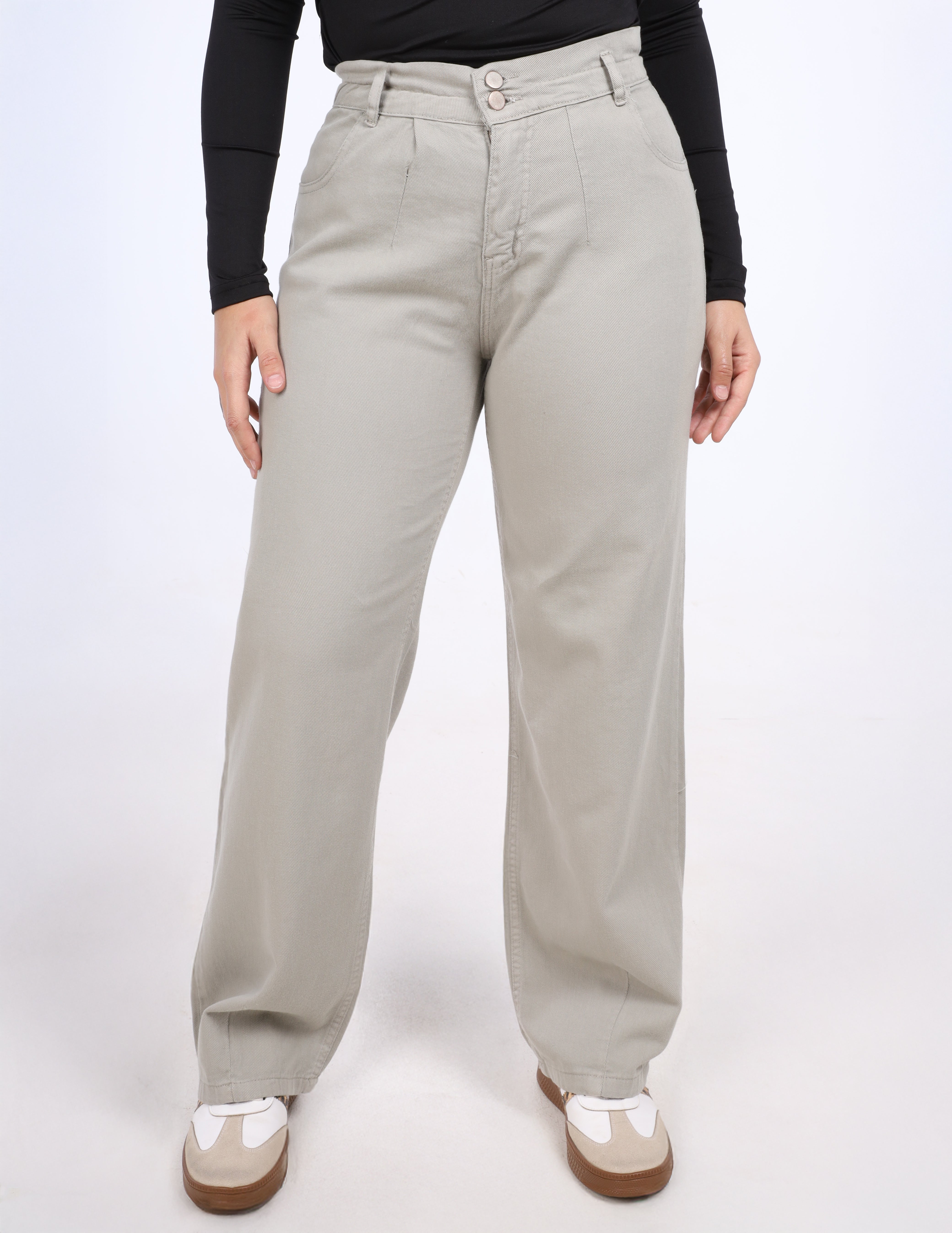 High-Waisted Straight Leg Trousers w1706778