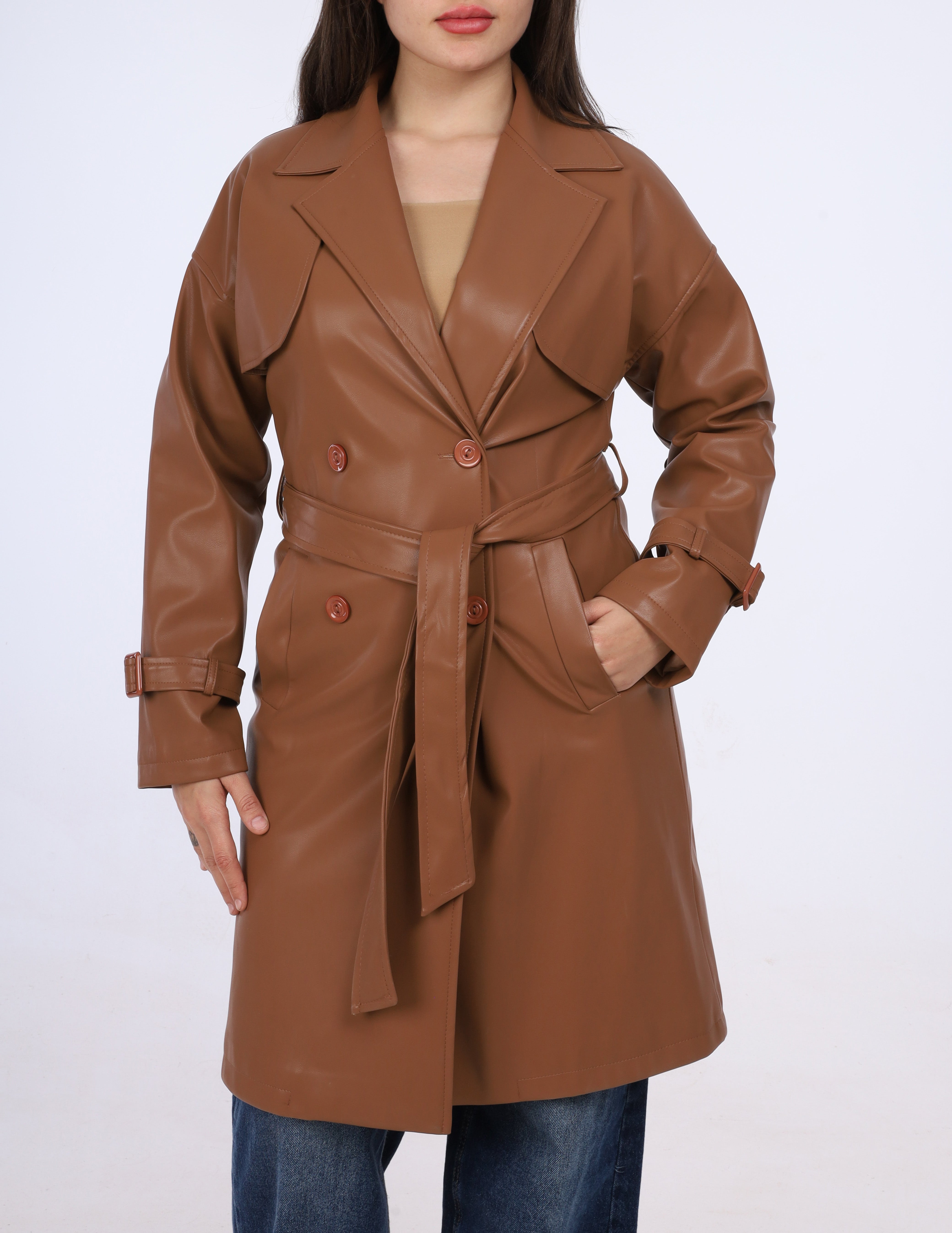 Classic Leather Coat w1709555