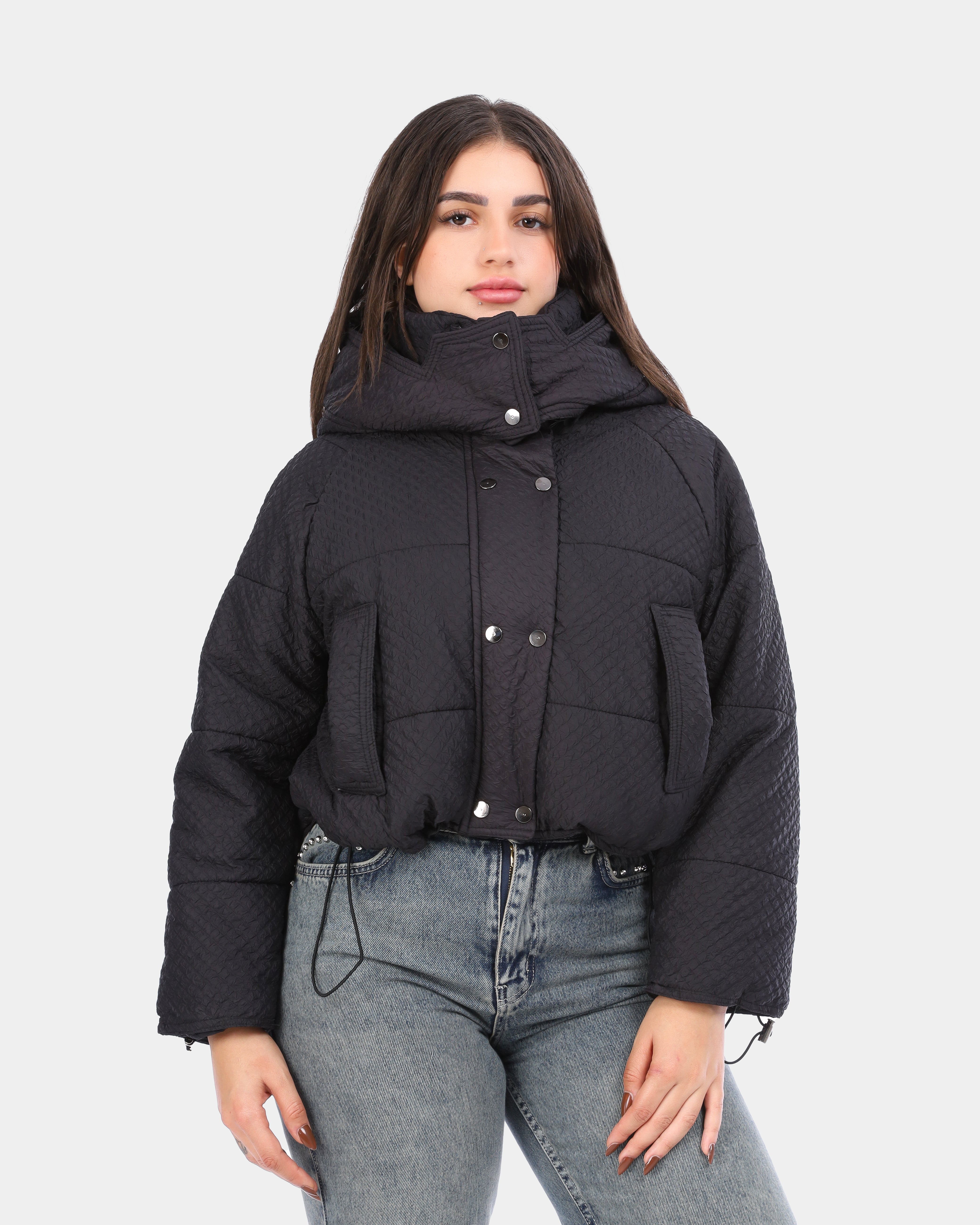 Quilted Puffer Hooded Jacket w171026034