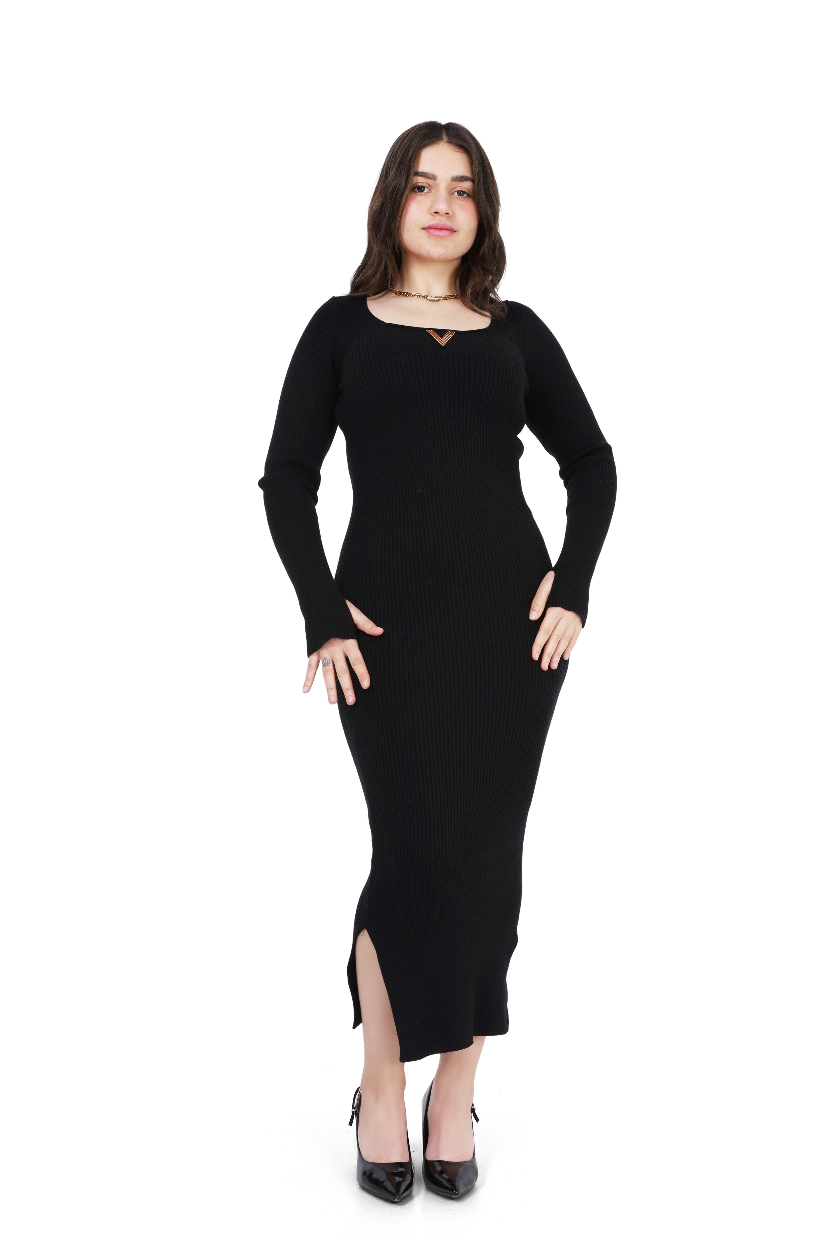 Elegant Bodycon Midi Dress w17502001