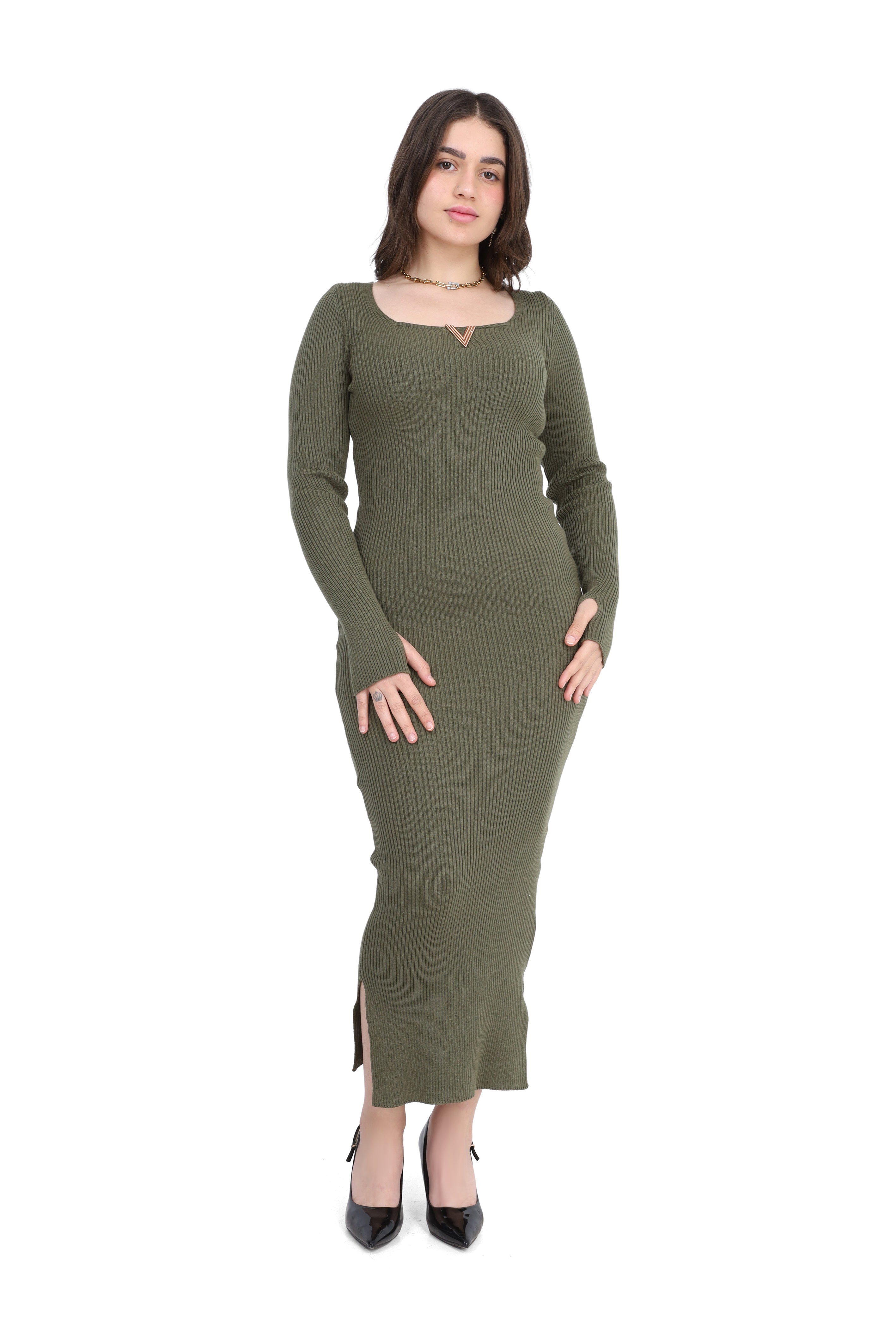 Elegant Bodycon Midi Dress w17502001