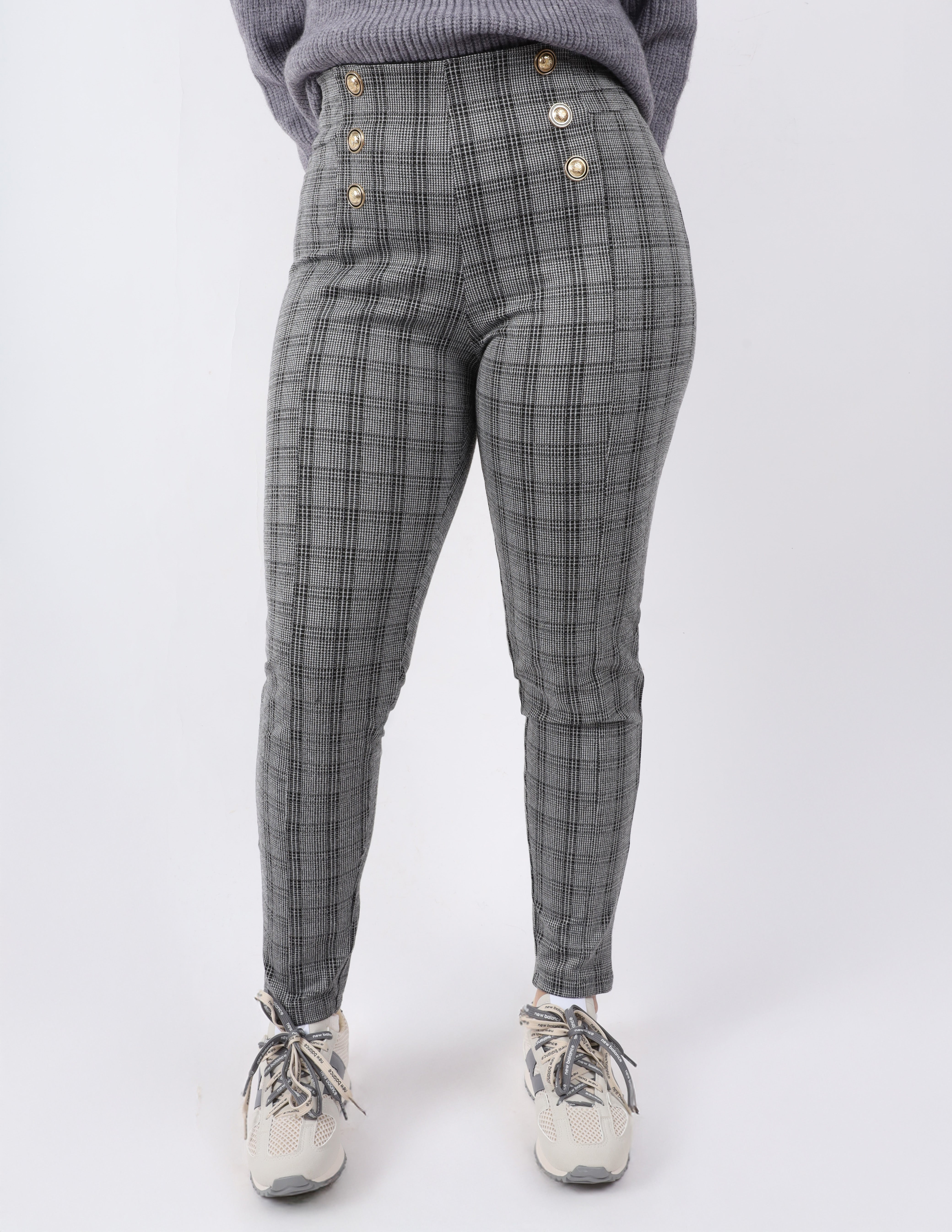 High-Waisted Plaid Print Stretch Leggings w17507012/1