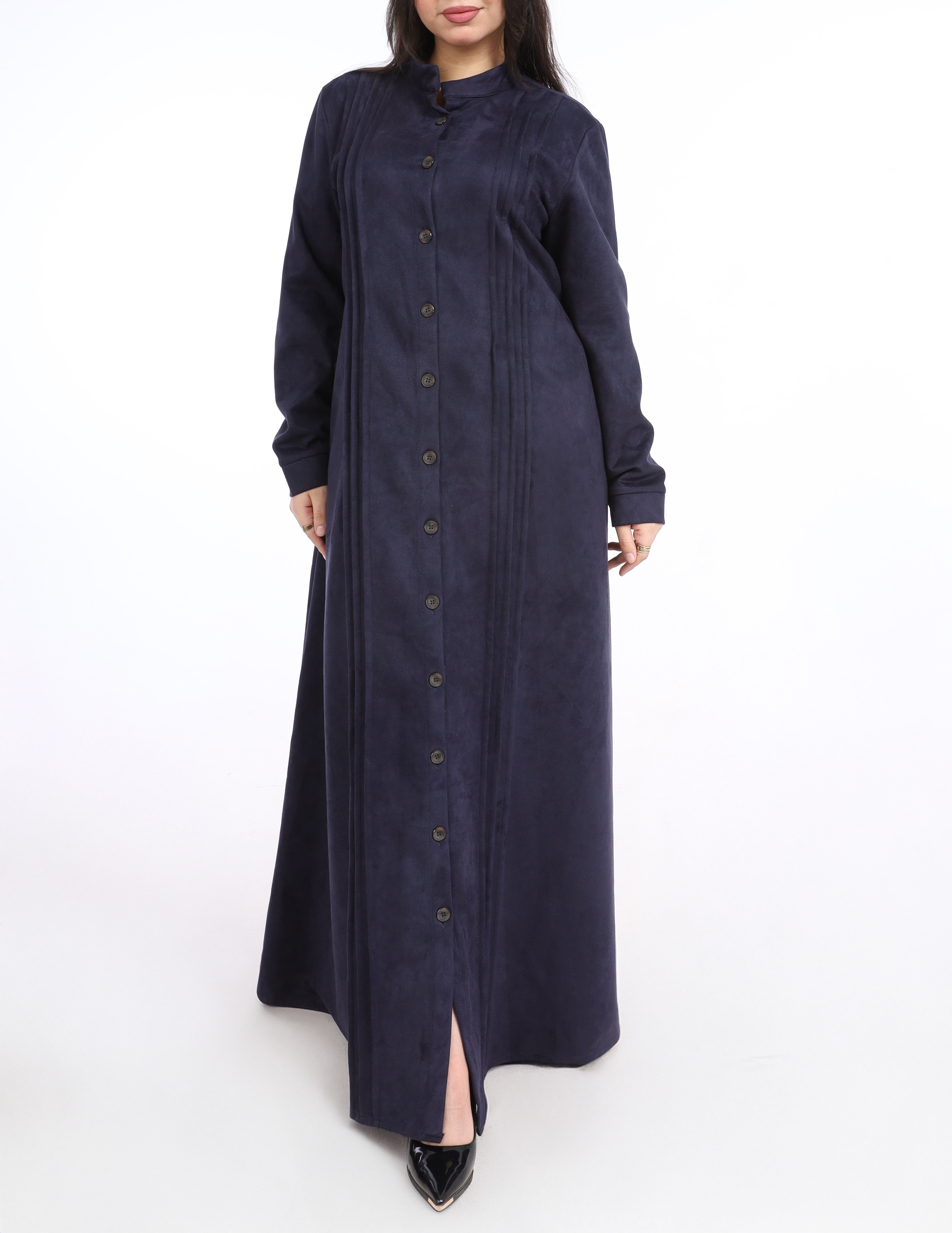 Suede Button Down Maxi Dress w914602
