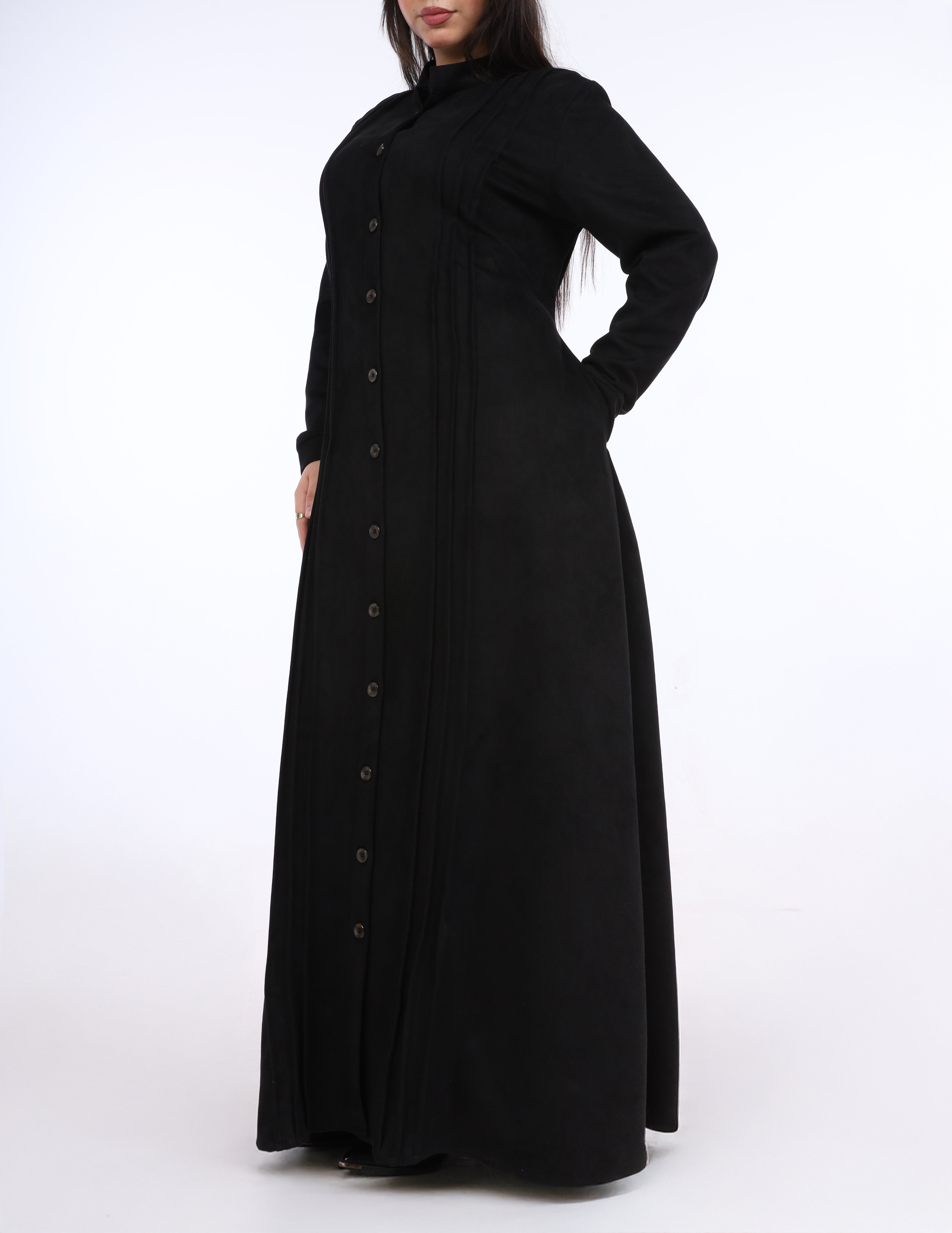 Suede Button Down Maxi Dress w914602