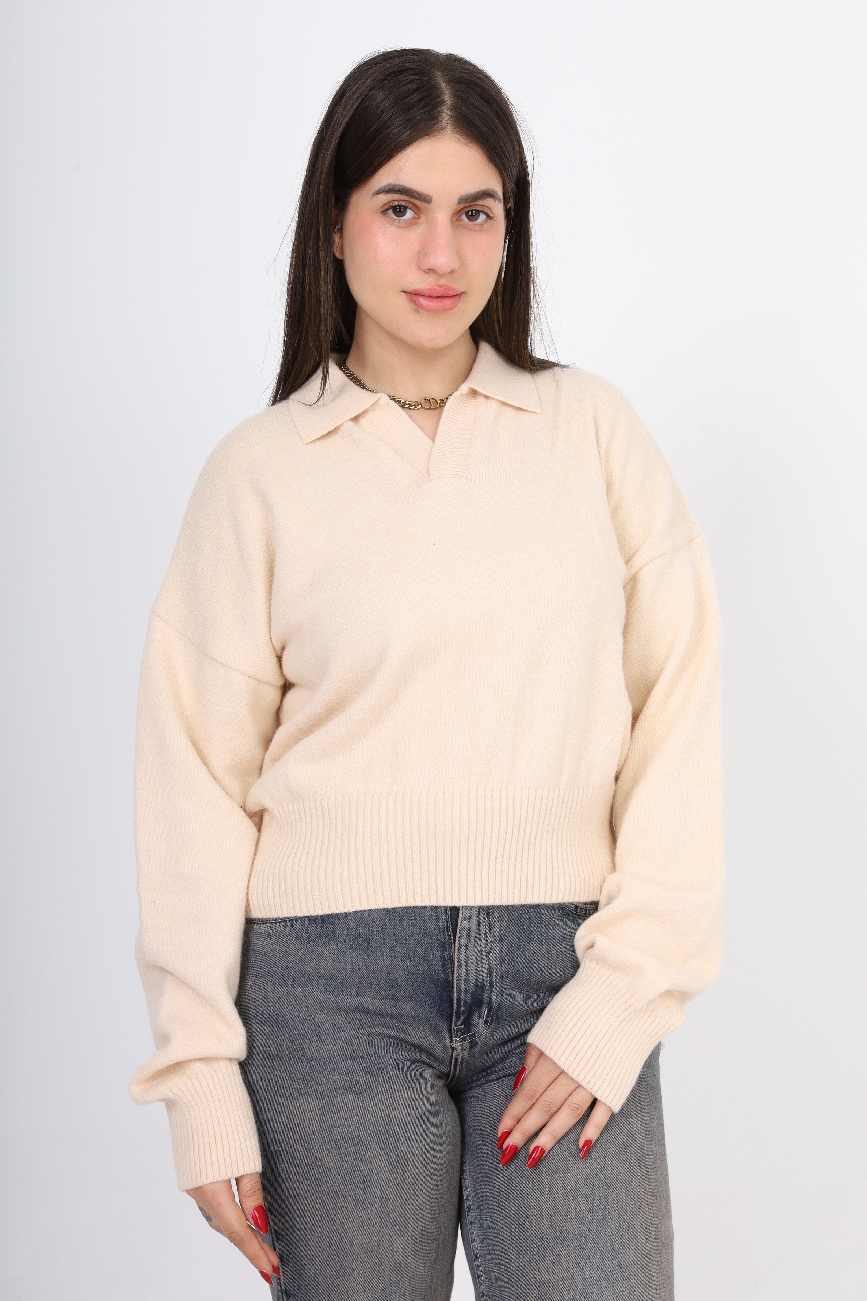 Cropped Knit Sweater w995B024