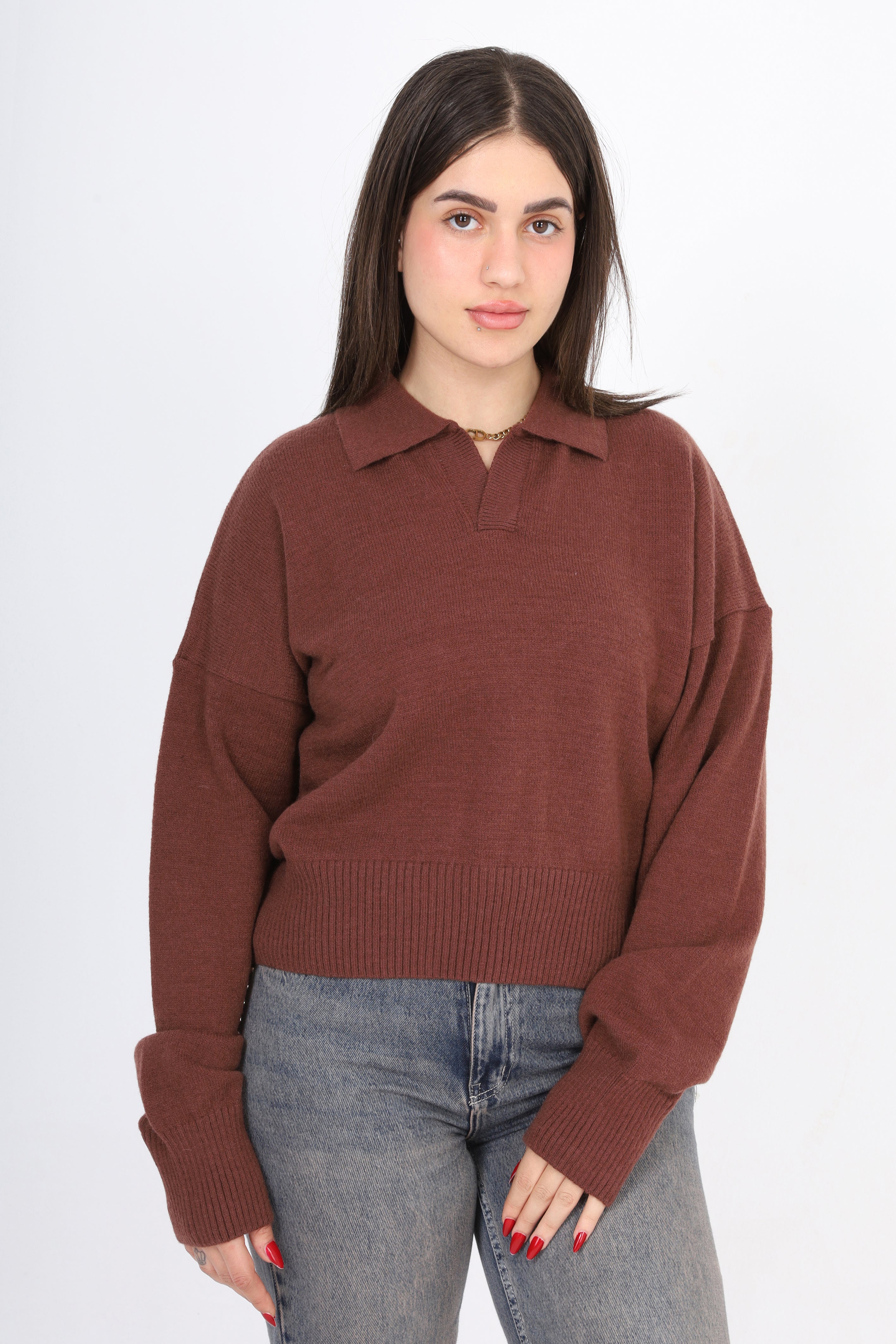 Cropped Knit Sweater w995B024