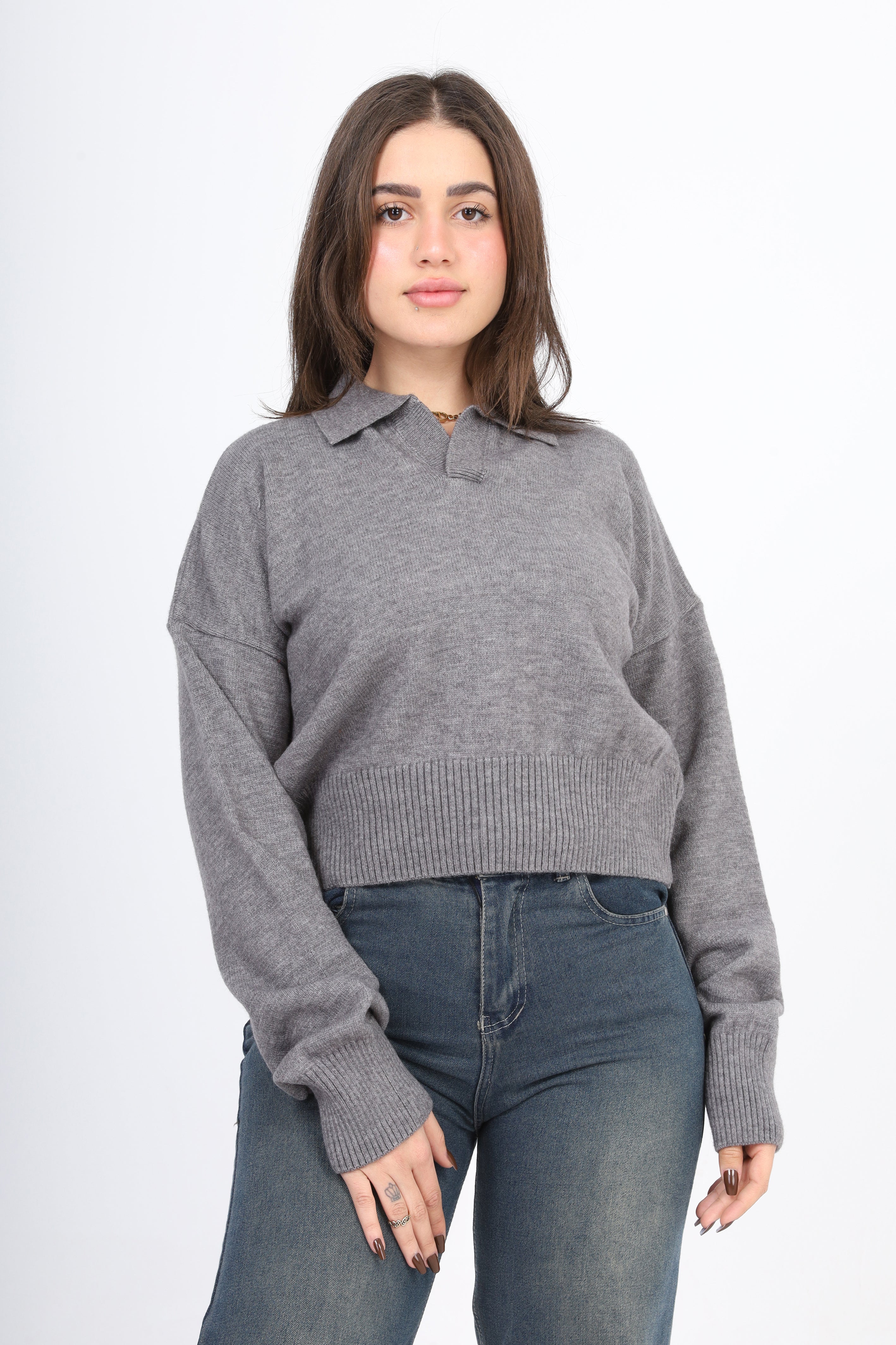 Cropped Knit Sweater w995B024