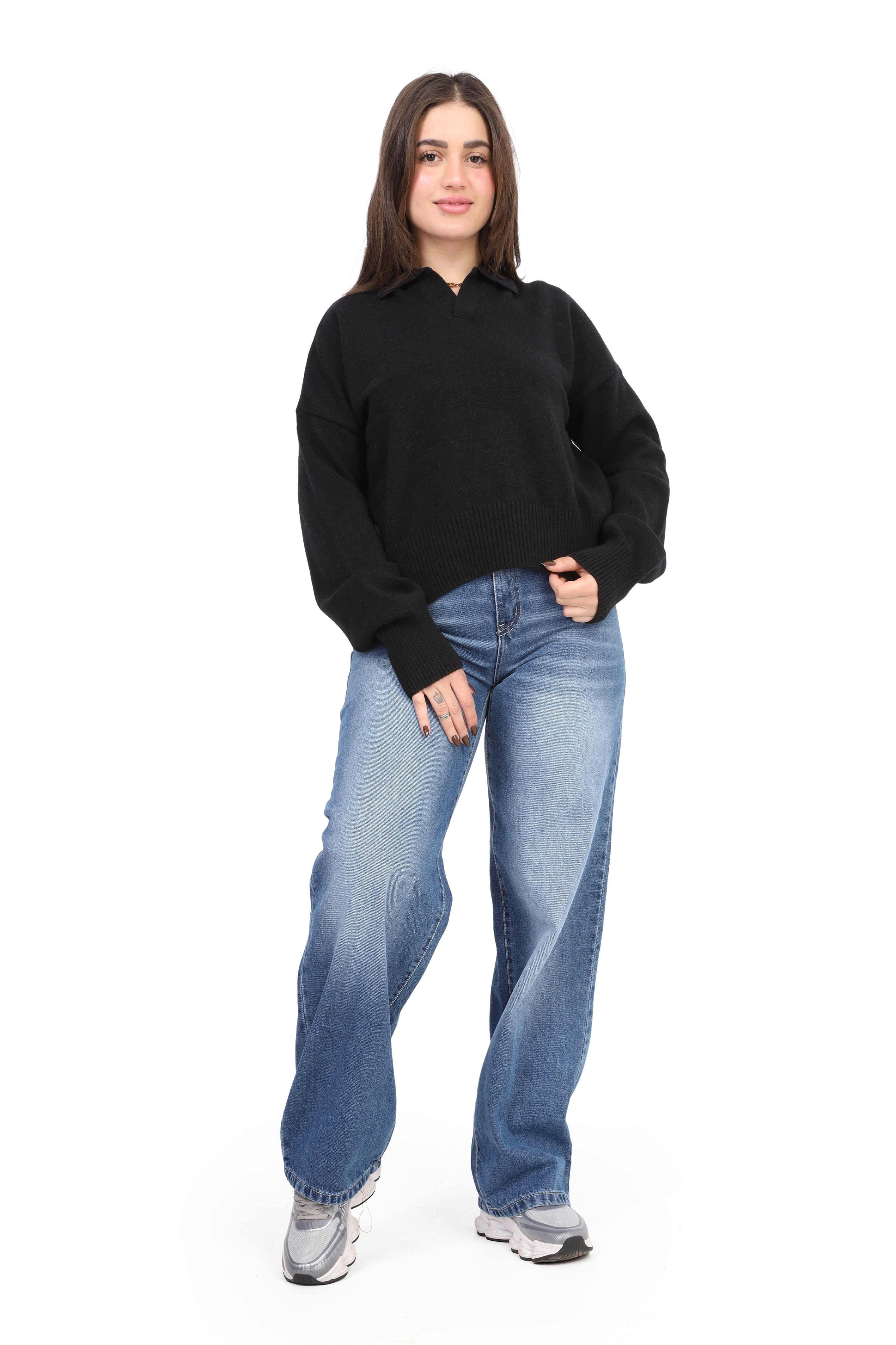 Cropped Knit Sweater w995B024