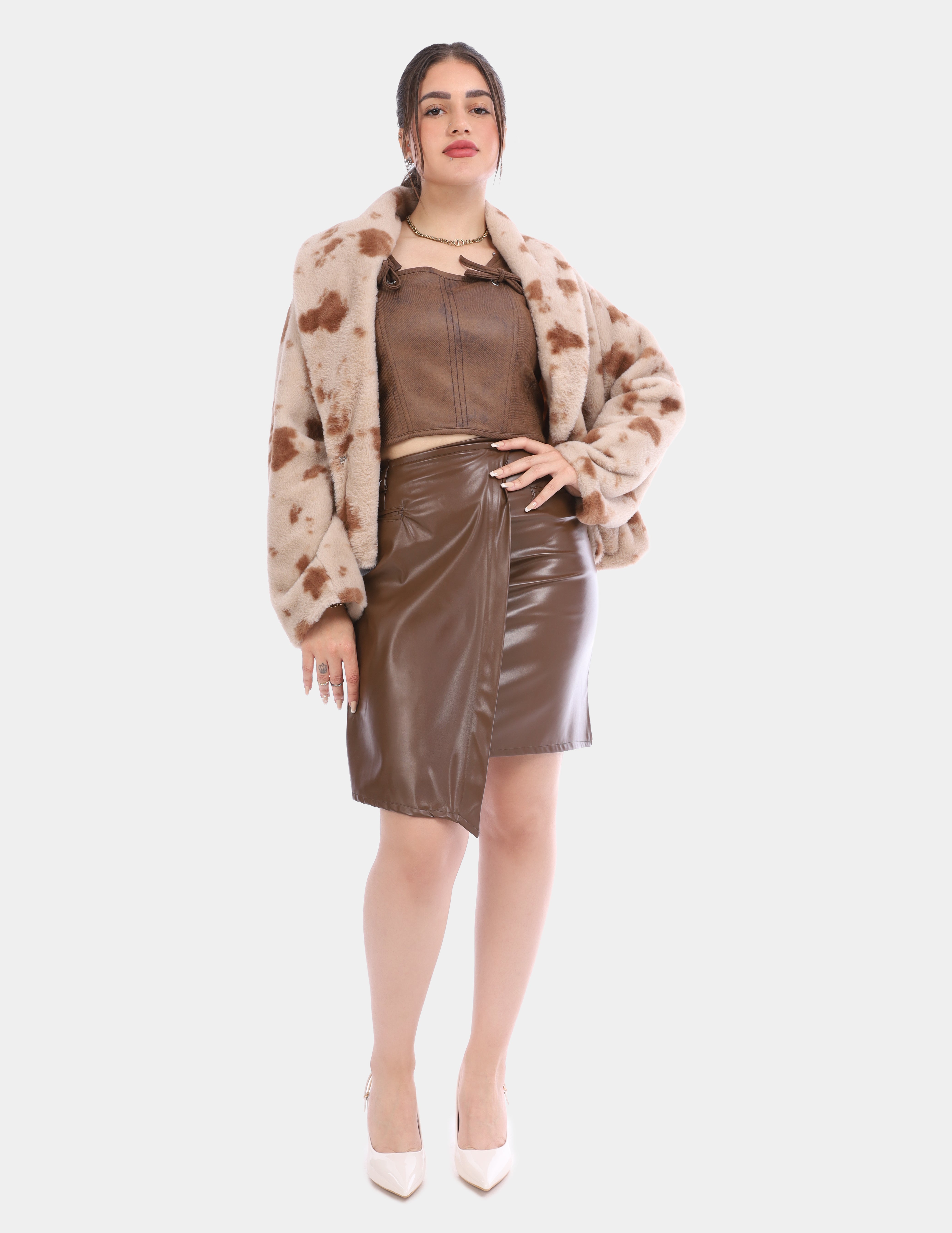 Cow Pattren fleece jacket w17010056/1